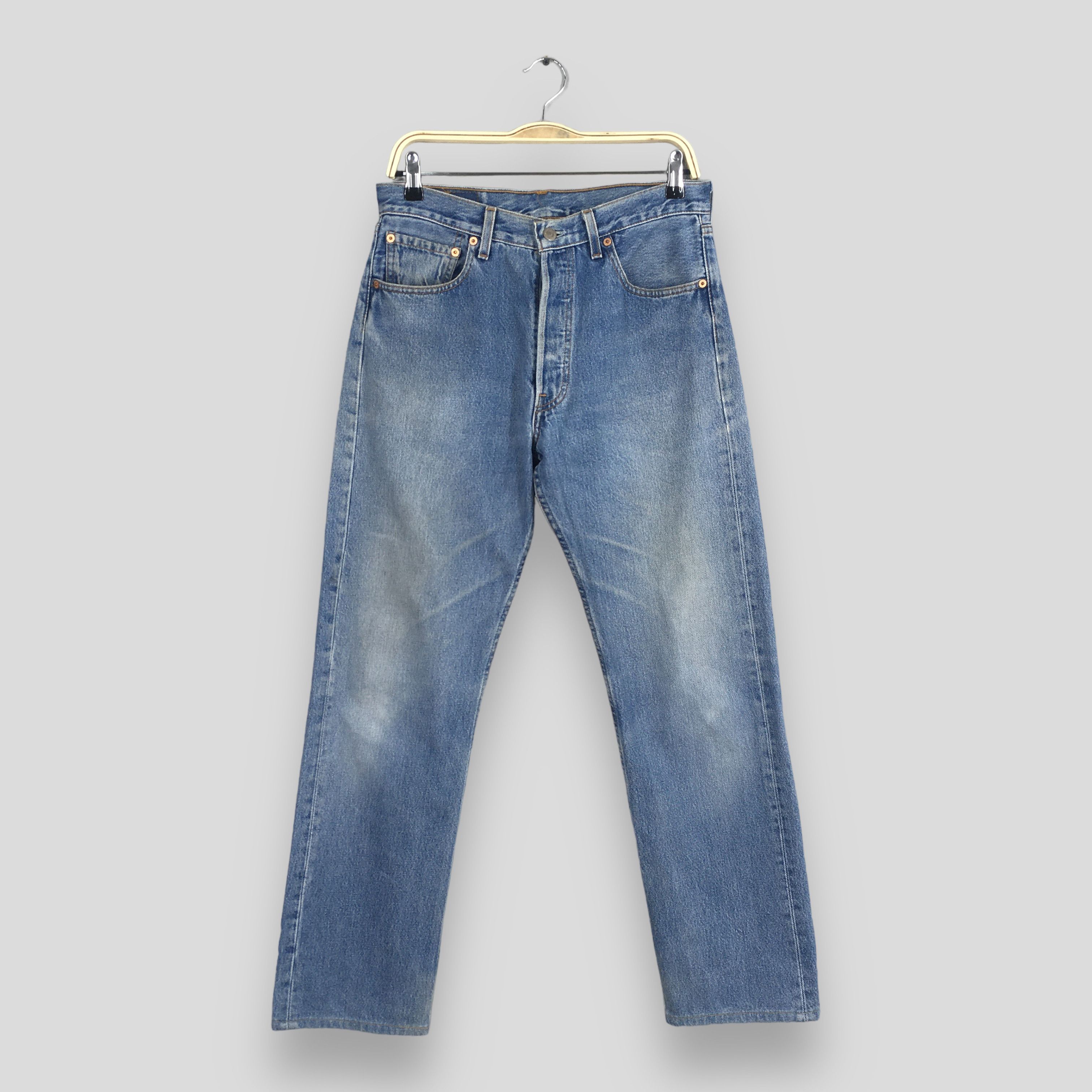 image of Size 29X29 Vintage 90's Levi's 501 Faded Blue Jeans, Men's