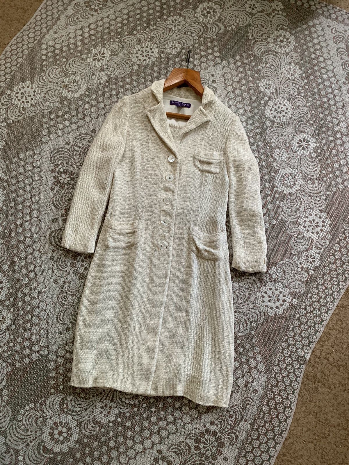 image of Ralph Lauren Purple Label Coat Polo Ralph Laurent Purple Label Very Item in White, Women's (Size Me