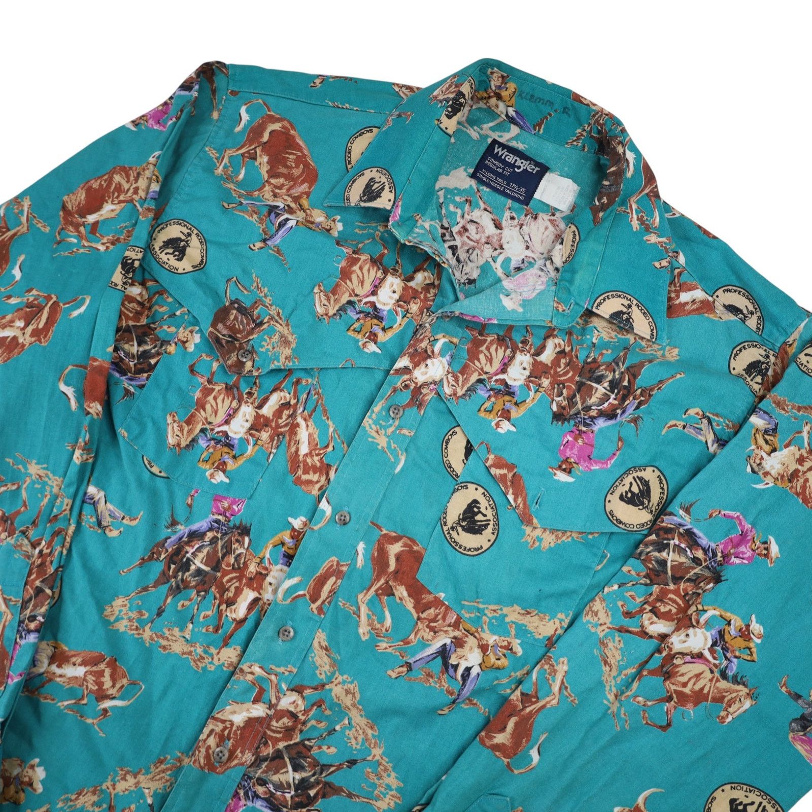 Vintage × Wrangler VTG Wrangler Professional Rodeo Cowboys Assn Shirt Size US XL / EU 56 / 4 - 2 Thumbnail