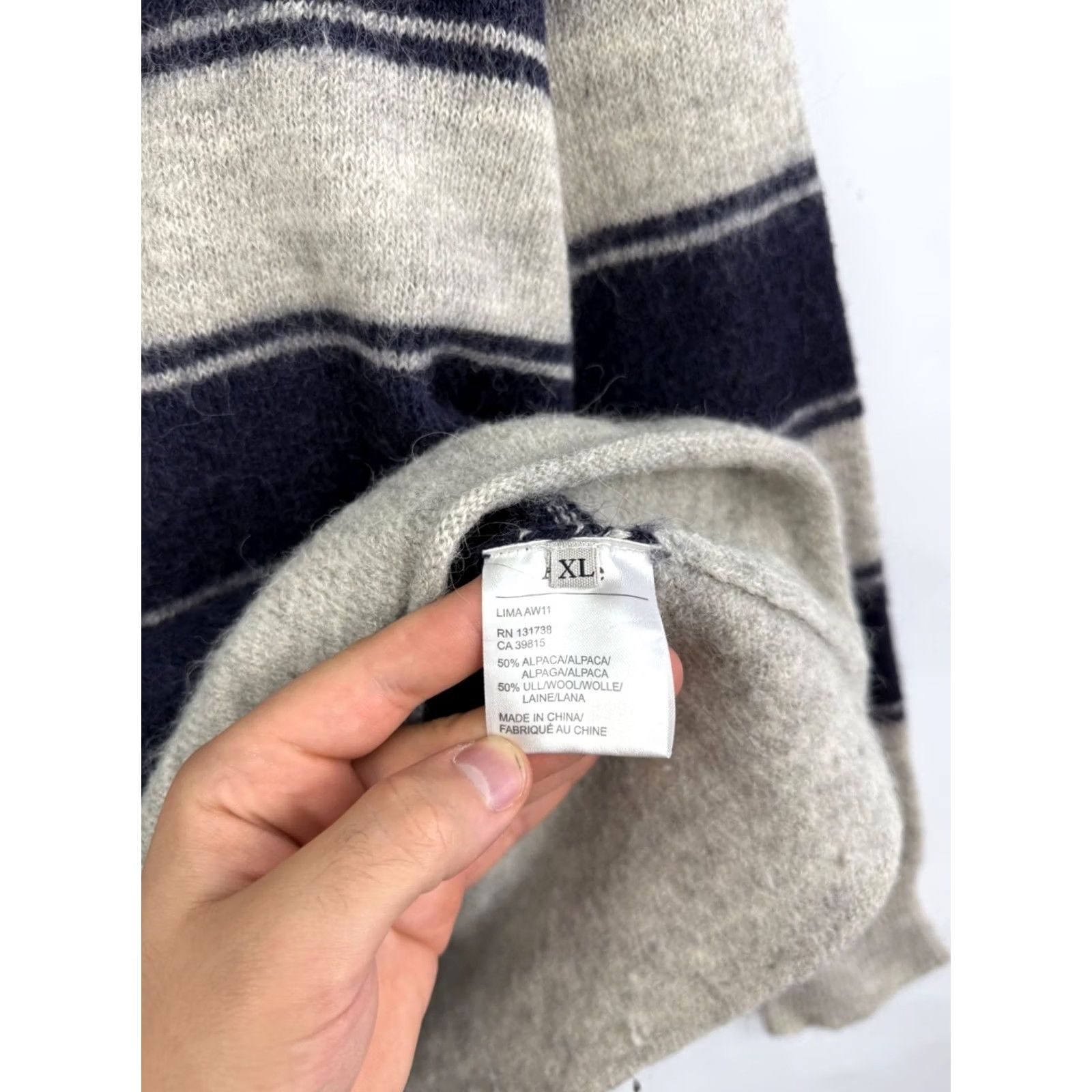 Acne Studios Y2K Acne Studios Alpaca Wool Striped Sweater Navy LIMA AW11 XL Multicolor Womens Pullover Knit Shirt Size XL / US 12-14 / IT 48-50 - 5 Thumbnail