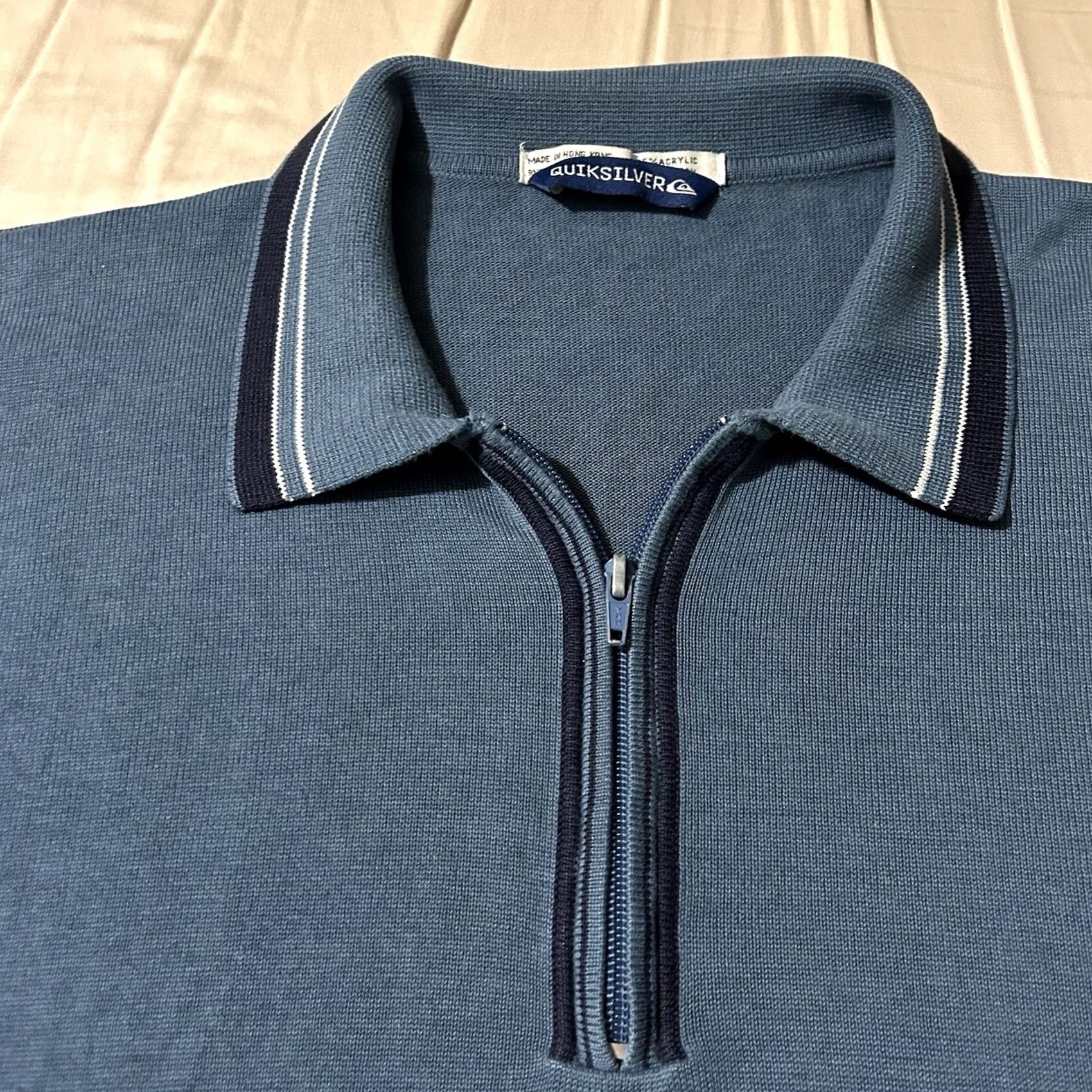 Quiksilver VINTAGE Quiksilver Surf Polo Quarter Zip Y2K Size XL Blue Men Size US XL / EU 56 / 4 - 2 Thumbnail