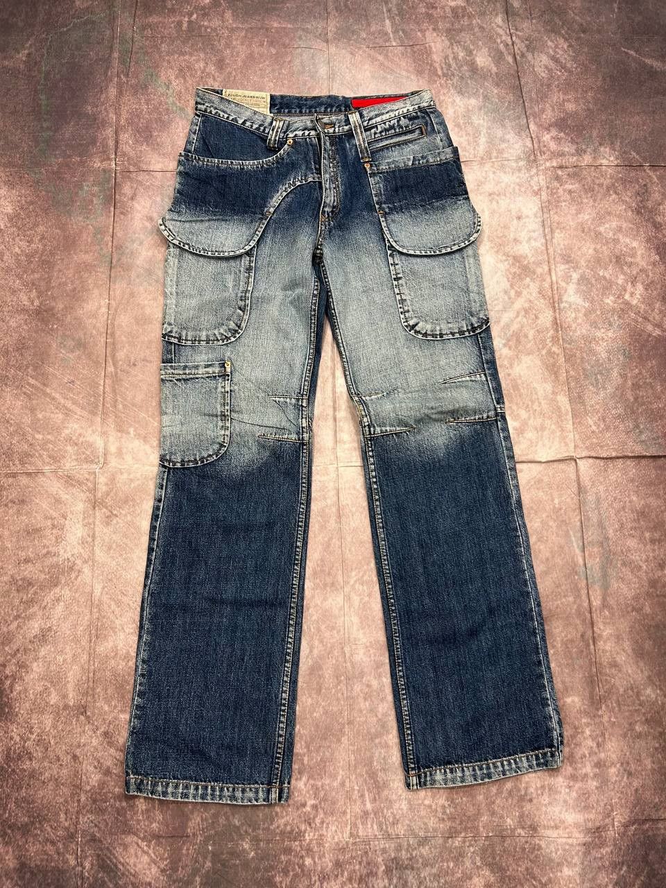 Tornado Mart Vintage TOUGH Jeansmith Multi Pocket Cargo Denim Jeans Size 32 Archive Y2K Distressed Size US 32 / EU 48 - 3 Thumbnail