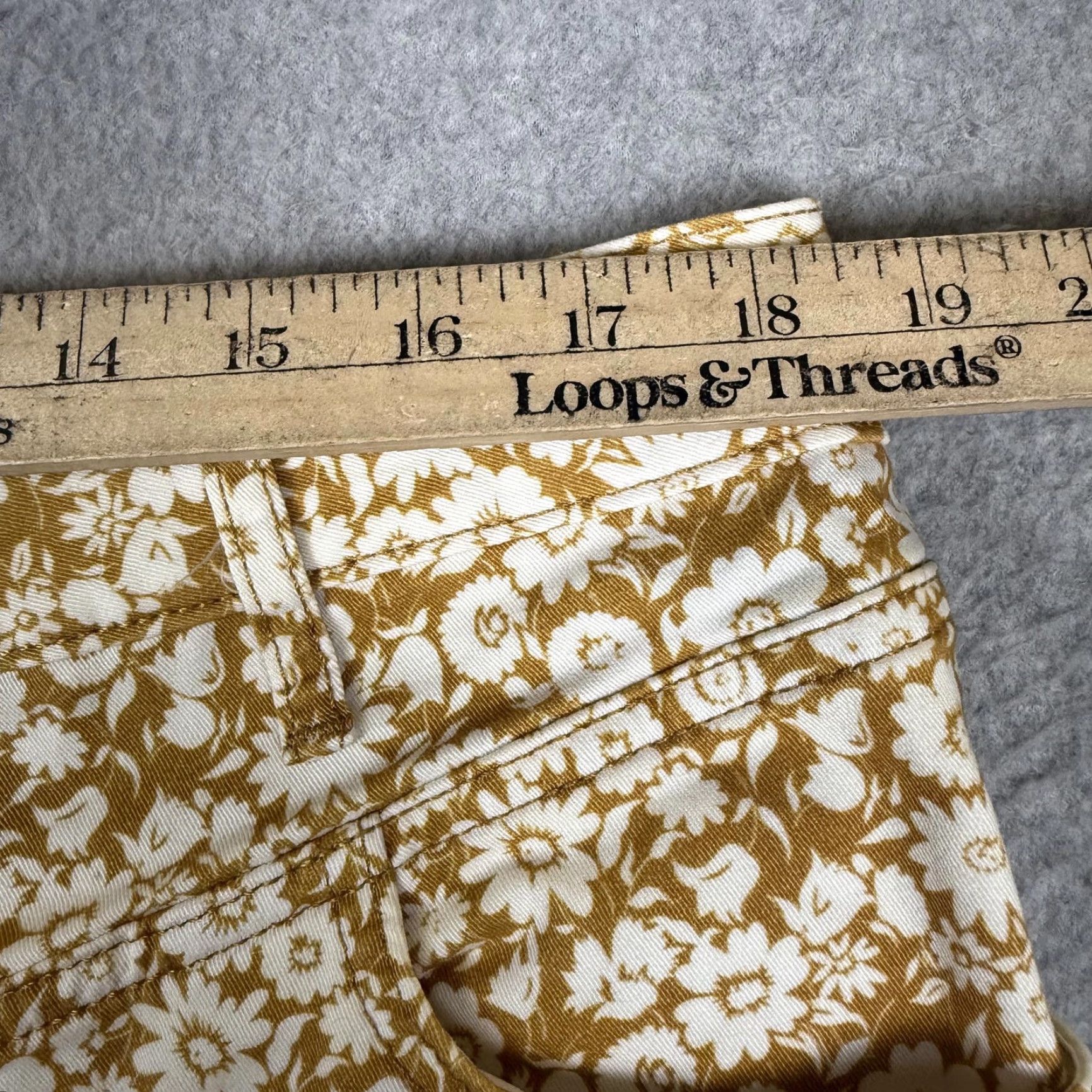 Boden Boden Pants Womens 14R Brown White Floral Button Fly Cotton Trousers Size 36" / US 14 / IT 50 - 5 Thumbnail