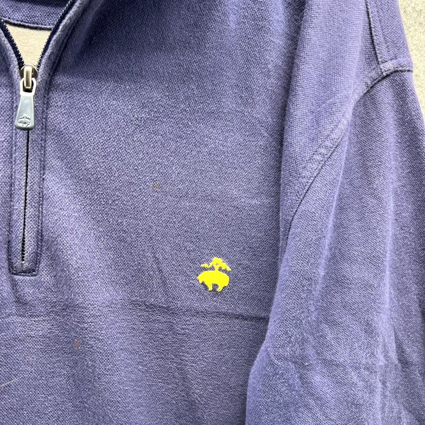 Brooks Brothers Brooks Brothers Sweater Men Large Adult Blue Navy Pullover 1/4 Zip Fleece Mock Neck Long Sleeve Regular Size L Color Blue Pattern Solid Size US L / EU 52-54 / 3 - 7 Thumbnail