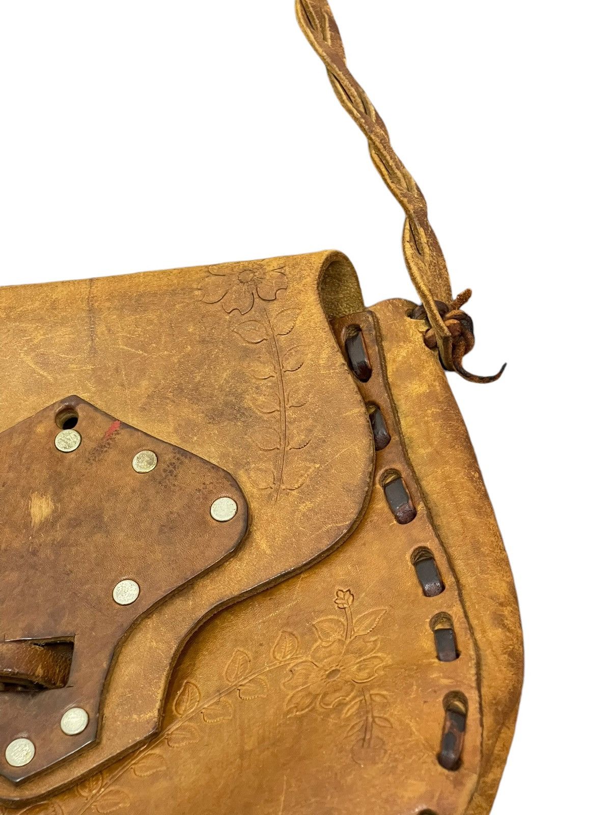 Genuine Leather Full Leather Patina Unknown Handmade Shoulder Bag 9🟩 Size ONE SIZE - 9 Thumbnail