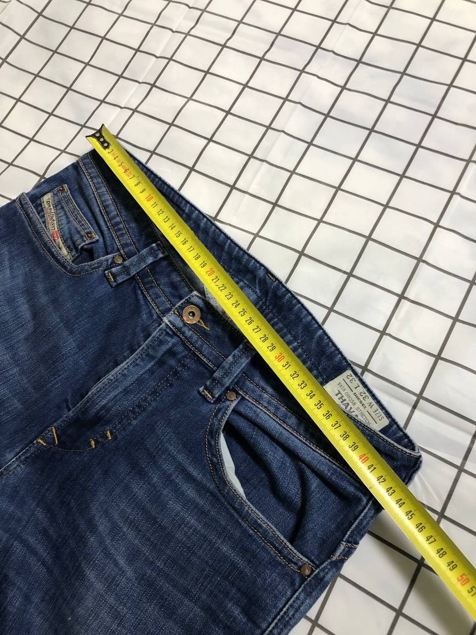 Diesel Diesel Thavar 0880G Faded Whiskered Denim Slim Jeans Size US 32 / EU 48 - 12 Thumbnail
