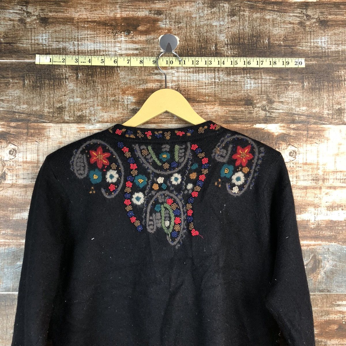 Vintage Unchipull Black Patterned knitwear Cardigans #A2326 Size S / US 4 / IT 40 - 14 Thumbnail