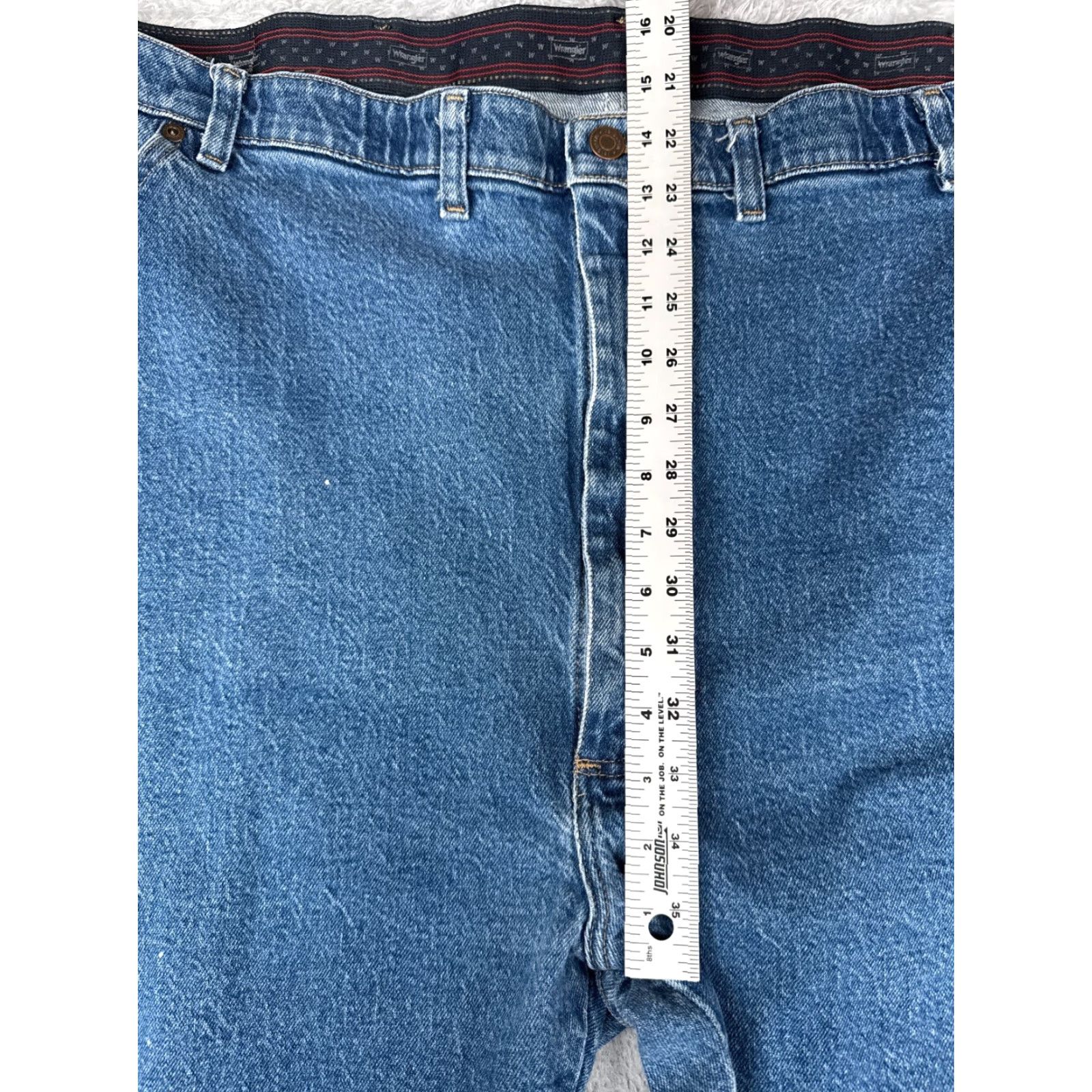 Wrangler Wrangler jeans Mens 50x30 Blue Denim Straight Leg Comfort Waist Cotton Blend Size US 34 / EU 50 - 7 Thumbnail