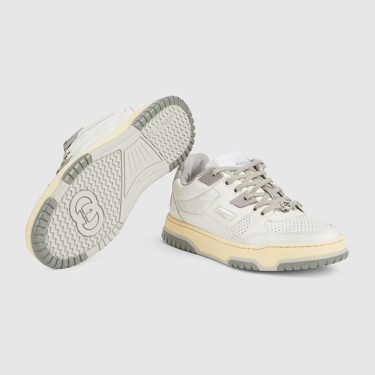 Gucci oc11z1025 Distressed Effect Sneakers in White/Grey Size US 6 / IT 36 - 6 Thumbnail
