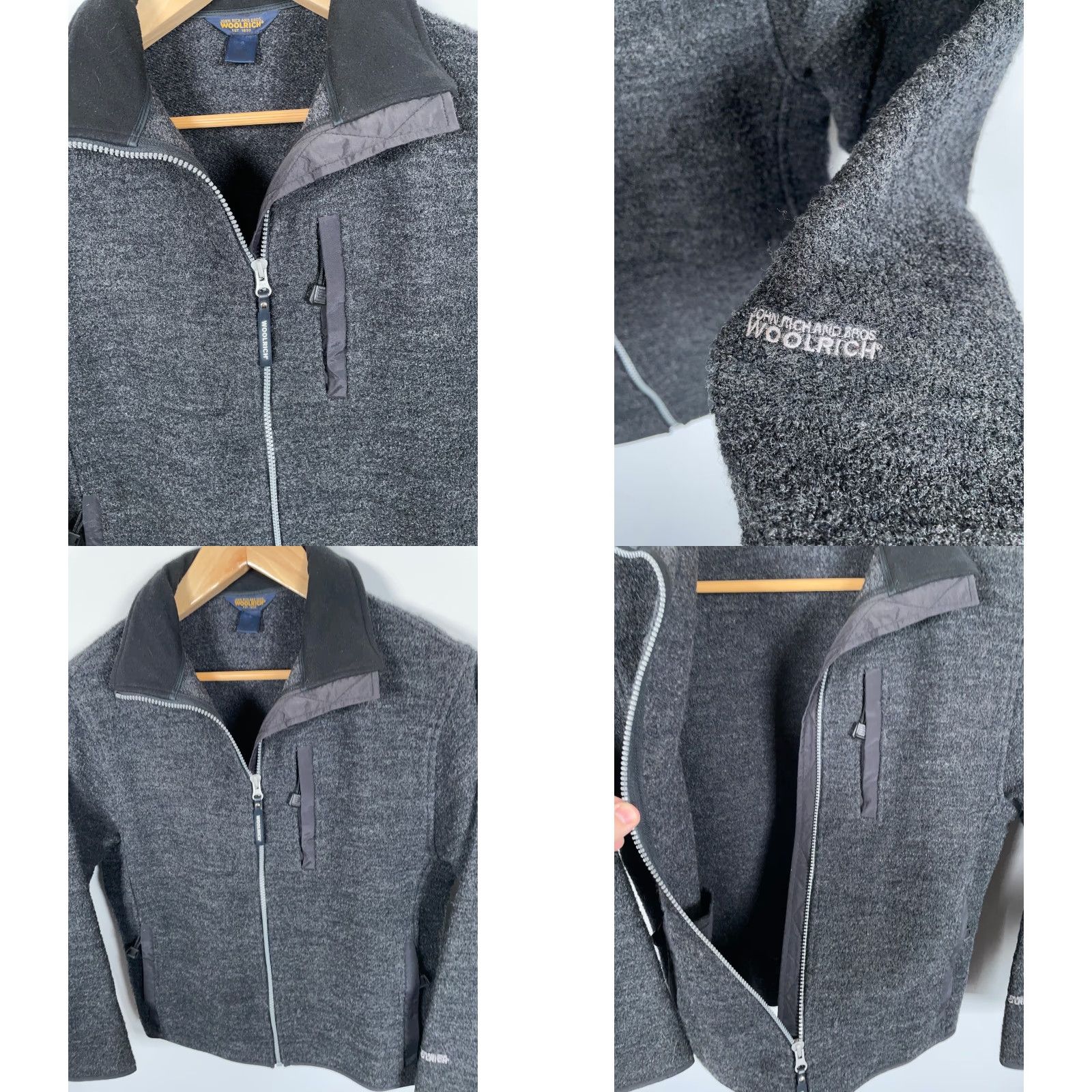 Vintage VINTAGE Woolrich Jacket Women’s Medium Dark Gray Zip Up Unlined Boiled Wool USA Made Regular Fit Pockets Full Zip 90s Outdoor Size M / US 6-8 / IT 42-44 - 9 Thumbnail