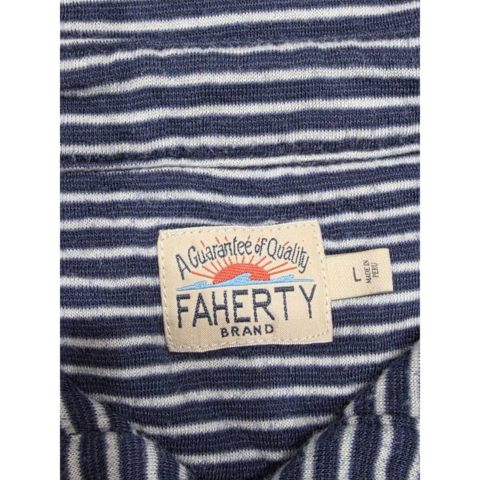 Faherty FAHERTY Luxembourg Shirt Navy Cream Stripe L A003339 Size US L / EU 52-54 / 3 - 7 Thumbnail