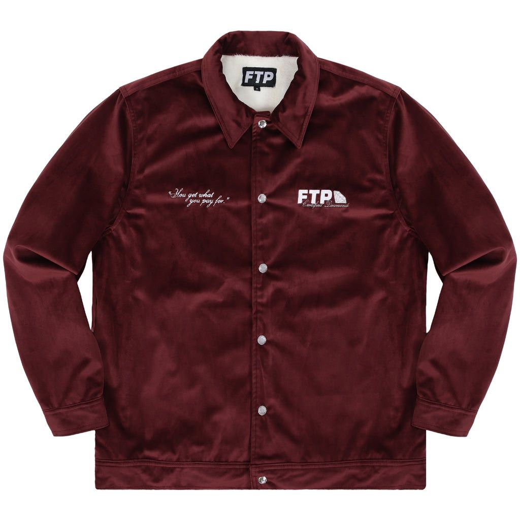 image of Fuck The Population Ftp Diamond Dealer Coaches Jacket (Maroon, L) in Red, Men's (Size Large)