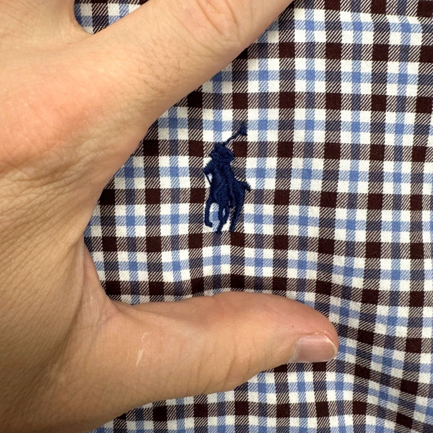 Ralph Lauren Ralph Lauren Mens Button Down Shirt XL Blue Brown White Plaid Pony Long Sleeve Size US XL / EU 56 / 4 - 7 Thumbnail