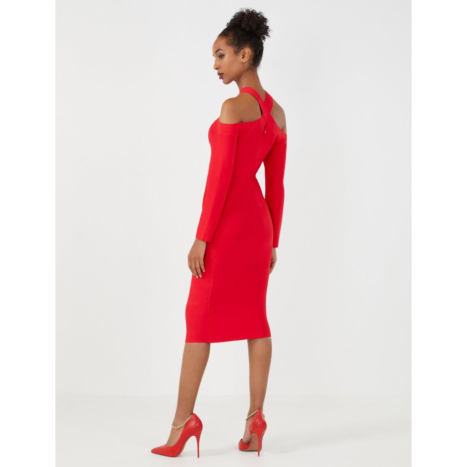 Bcbgmaxazria BCBGMaxazria Brielle Bodycon Halter Dress Red Cocktail M Size M / US 6-8 / IT 42-44 - 10 Thumbnail