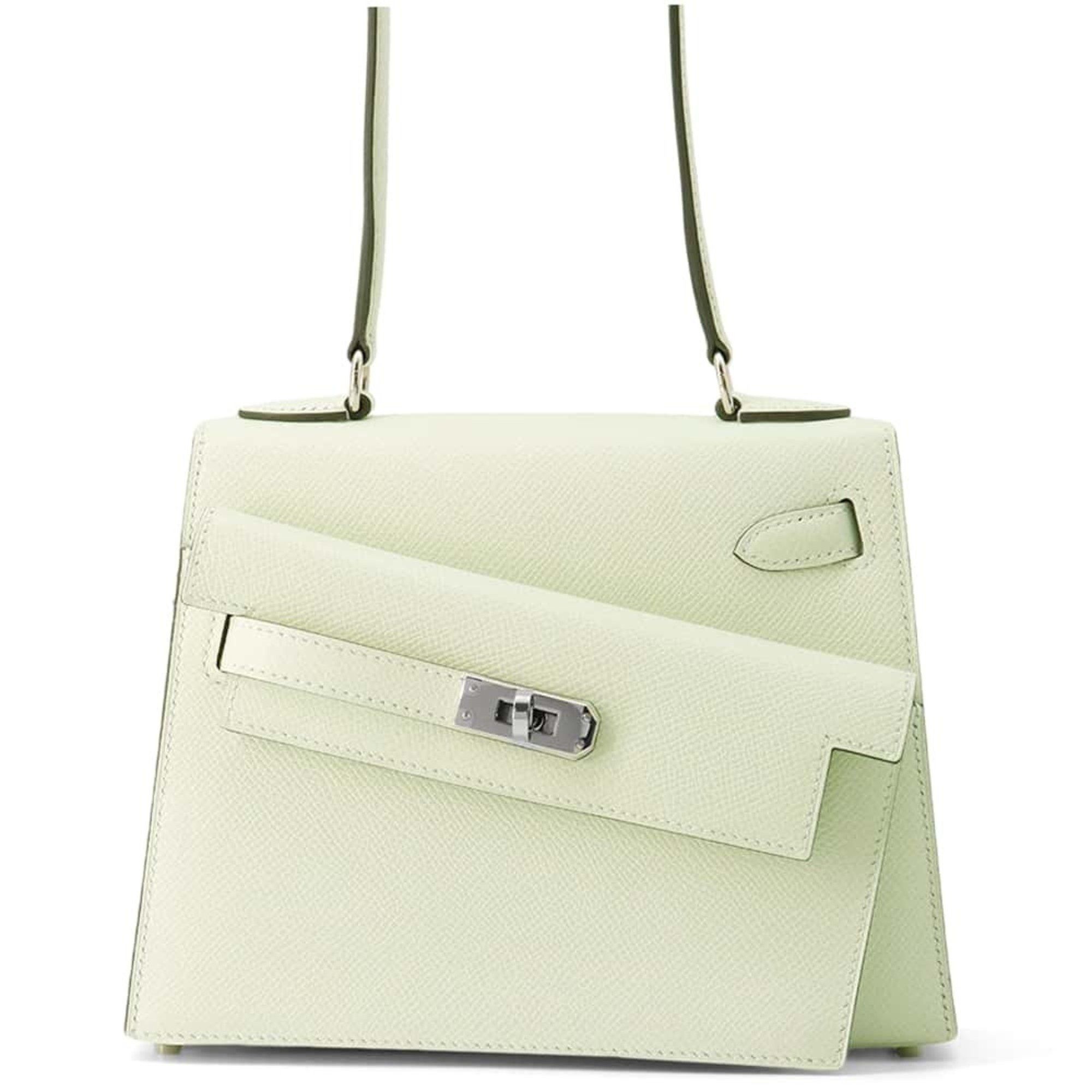 Hermes Shoulder Bag Kelly 20 Disorderly Outside Stitching Veil Fizz Epson U Stamp in Silver, Women's