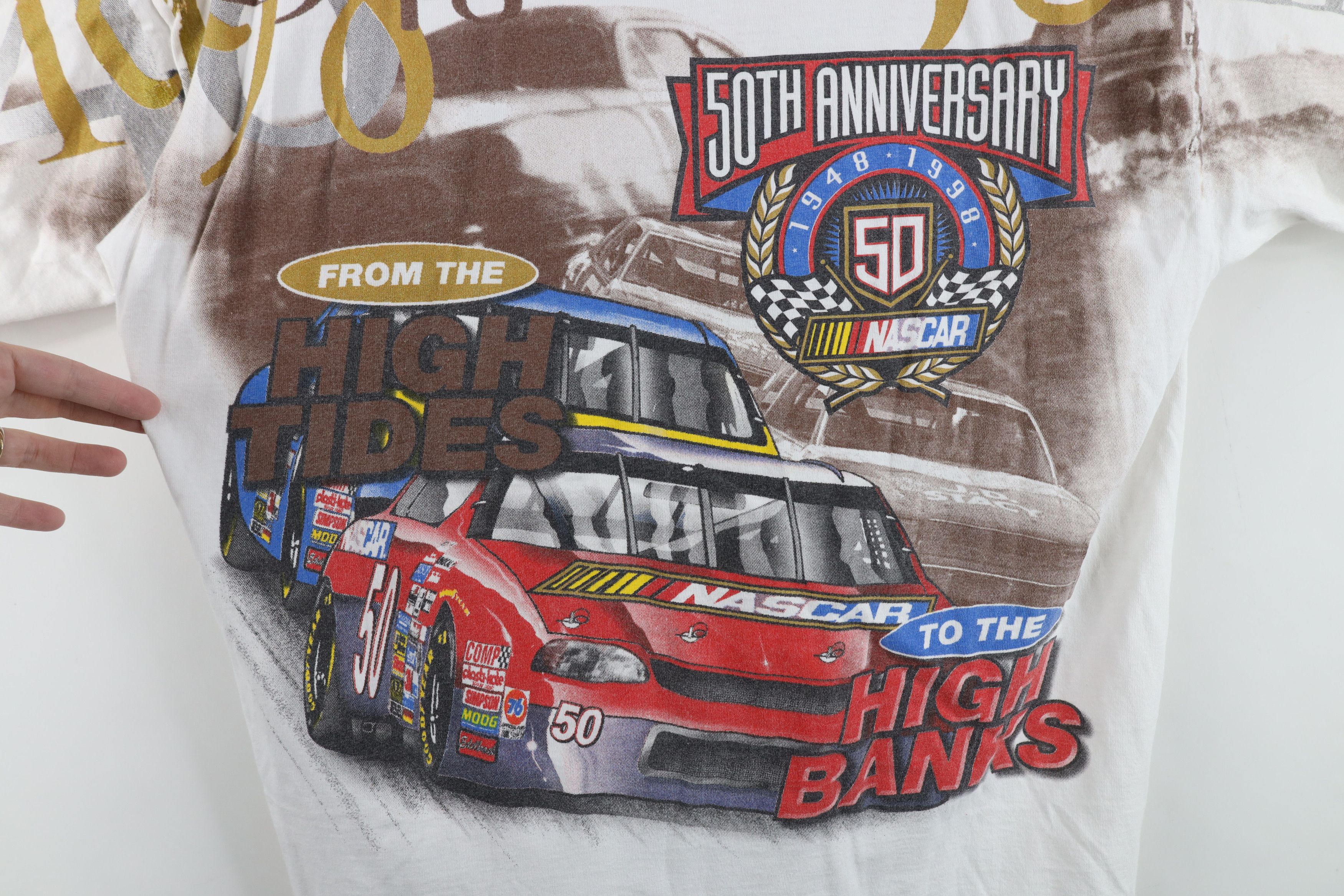 Vintage Vintage 90s NASCAR All Over Print Short Sleeve T-Shirt Size US XL / EU 56 / 4 - 6 Thumbnail