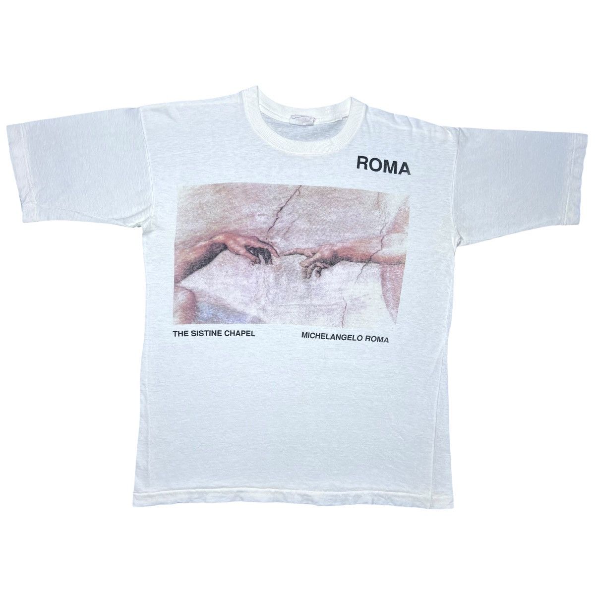 Other 90s Creation Of Adam Michelangelo The Sistine Chapel Art Tee Size US M / EU 48-50 / 2 - 1 Thumbnail