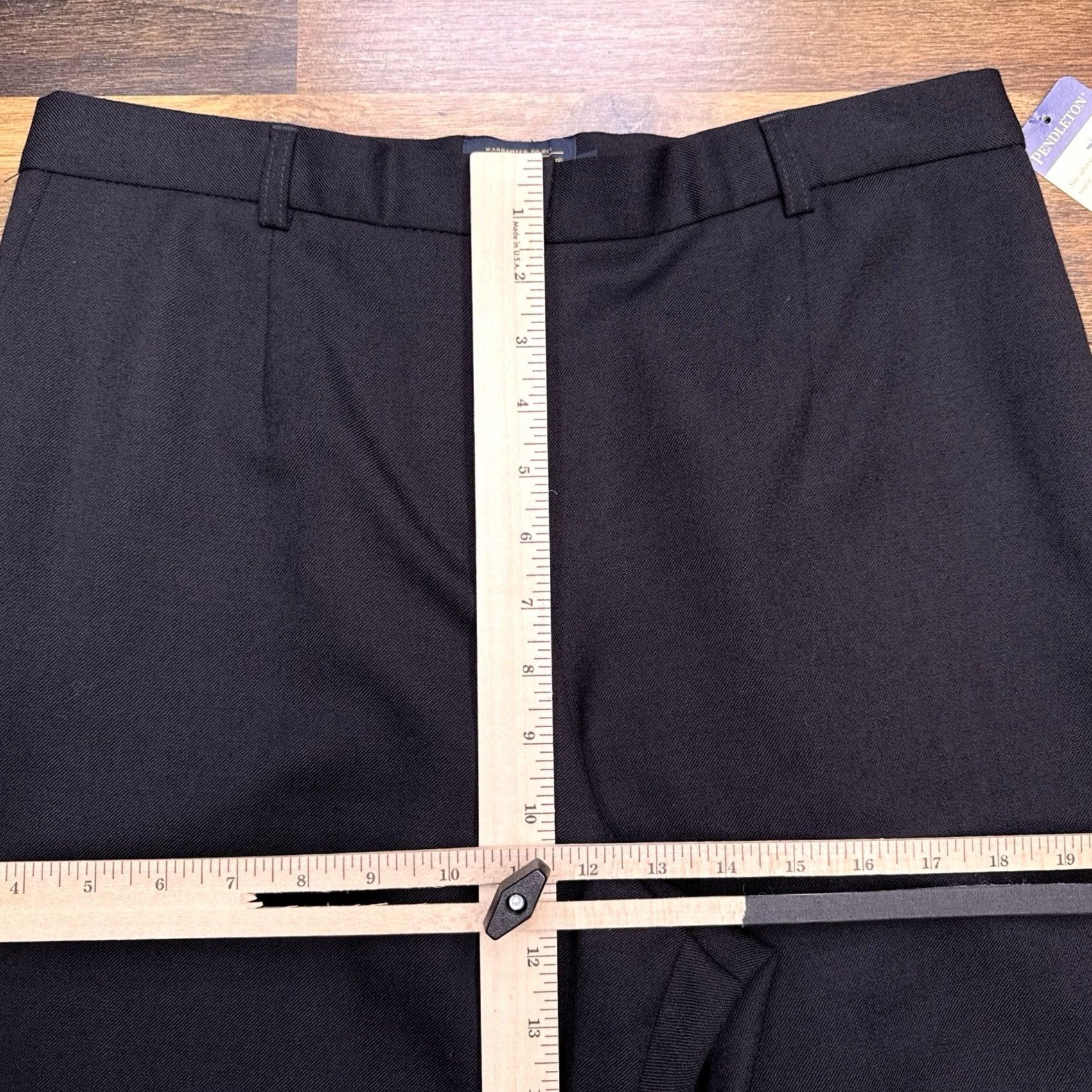 Pendleton VINTAGE Pendleton Dress Pants Womens 10 Black High Rise Wool Straight 28in Flat Front Zipper Block Button Dry Clean Only Career Size 32" / US 10 / IT 46 - 7 Thumbnail