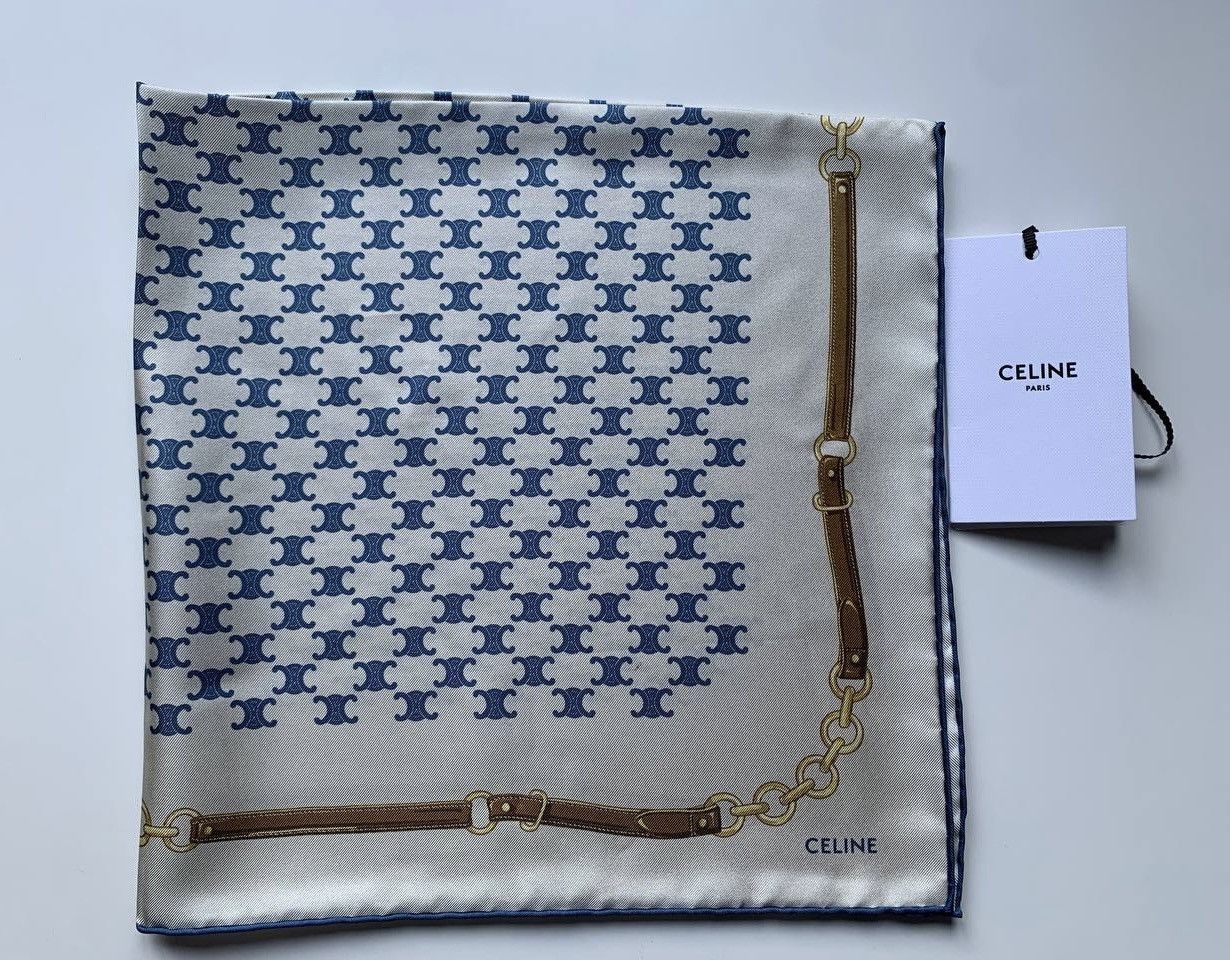 Celine CELINE BANDANA TRIOMPHE IN HERITAGE SILK TWILL NEW Size ONE SIZE - 3 Thumbnail