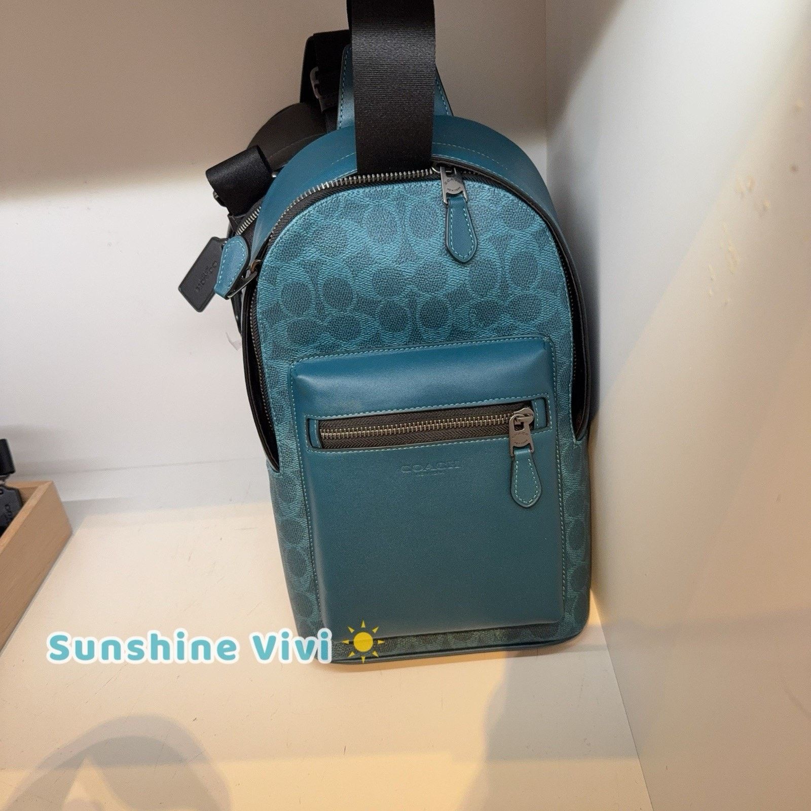 Coach NWT Coach Men West Pack Canvas CV924 Aquamarine/Teal Size ONE SIZE - 3 Thumbnail
