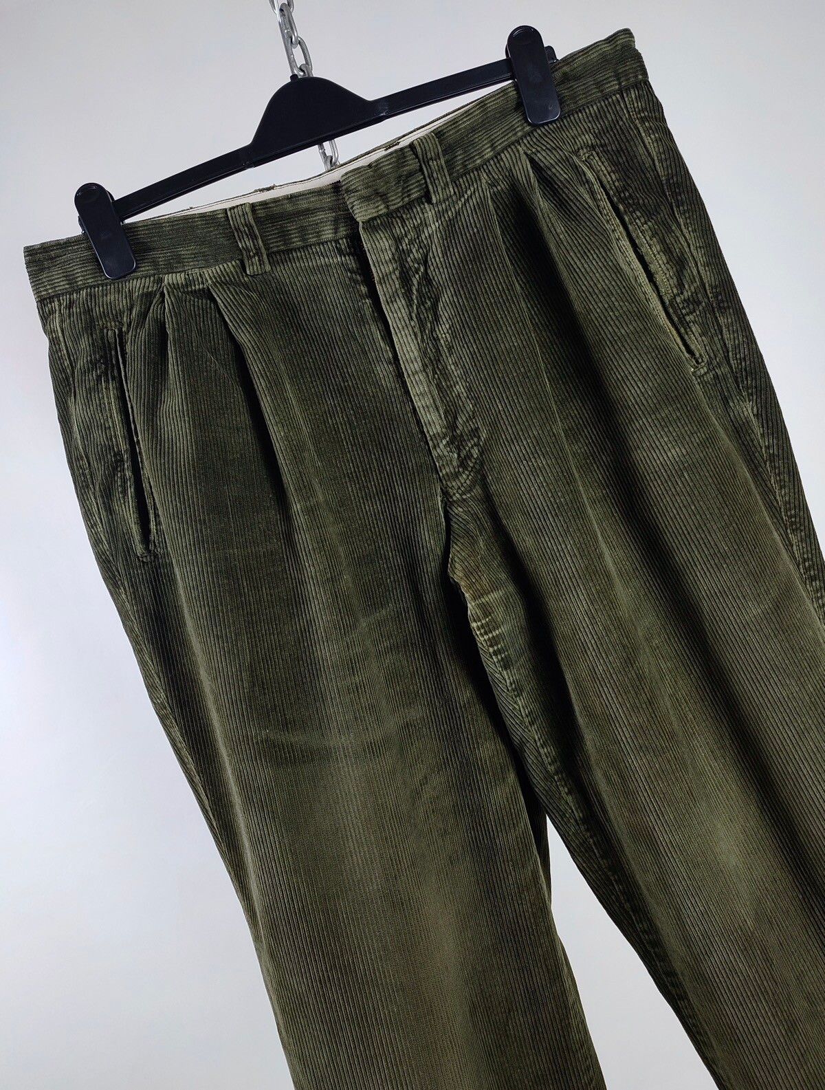 Pre-owned Boneville X Massimo Osti 80's Boneville Corduroy Baggy Faded Trousers Pants Vintage In Green