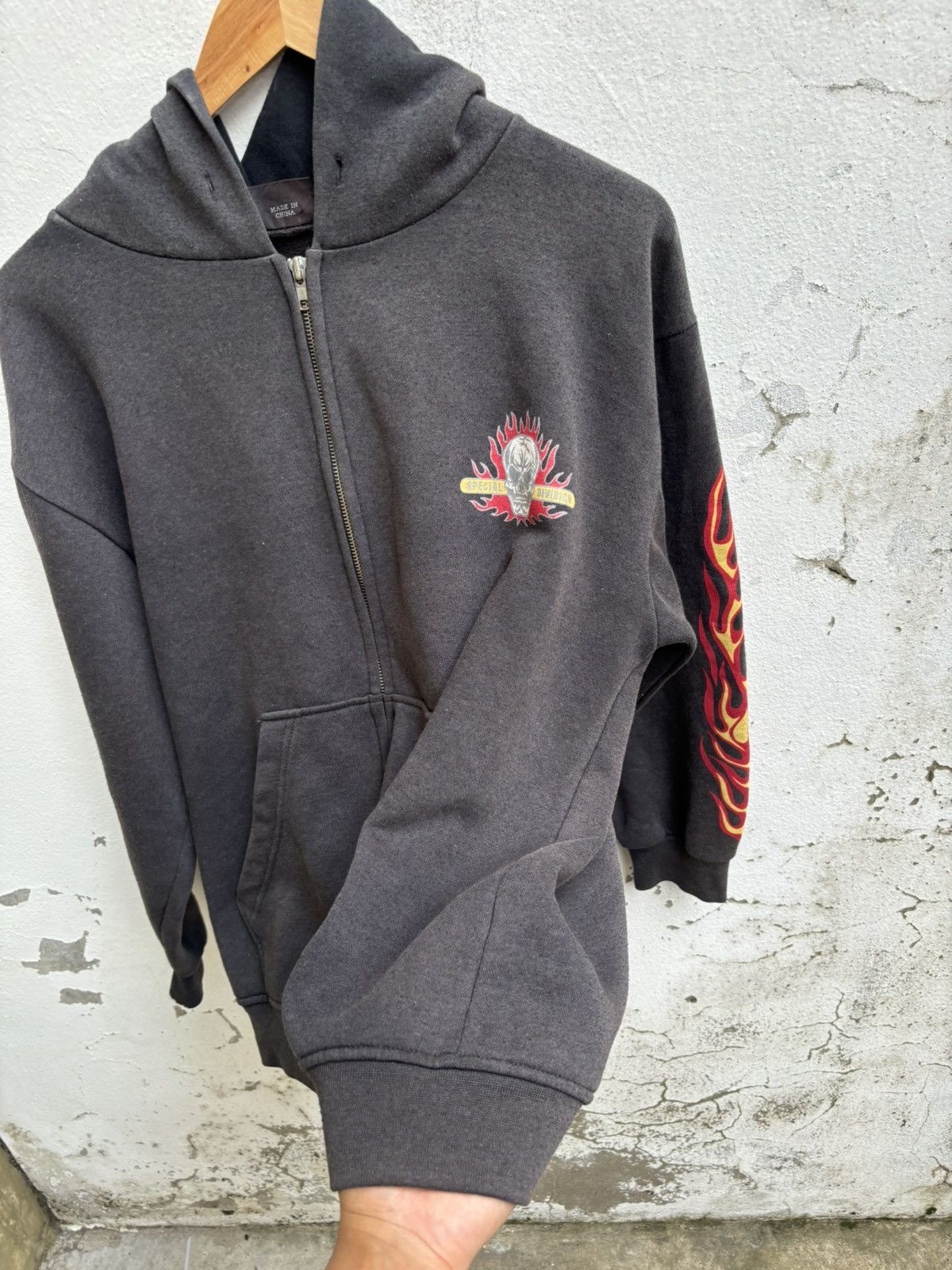 Harley Davidson × West Coast Choppers Sun Faded Hall Of Fame Flame Fire Zip Up Hoodie Size US L / EU 52-54 / 3 - 11 Thumbnail