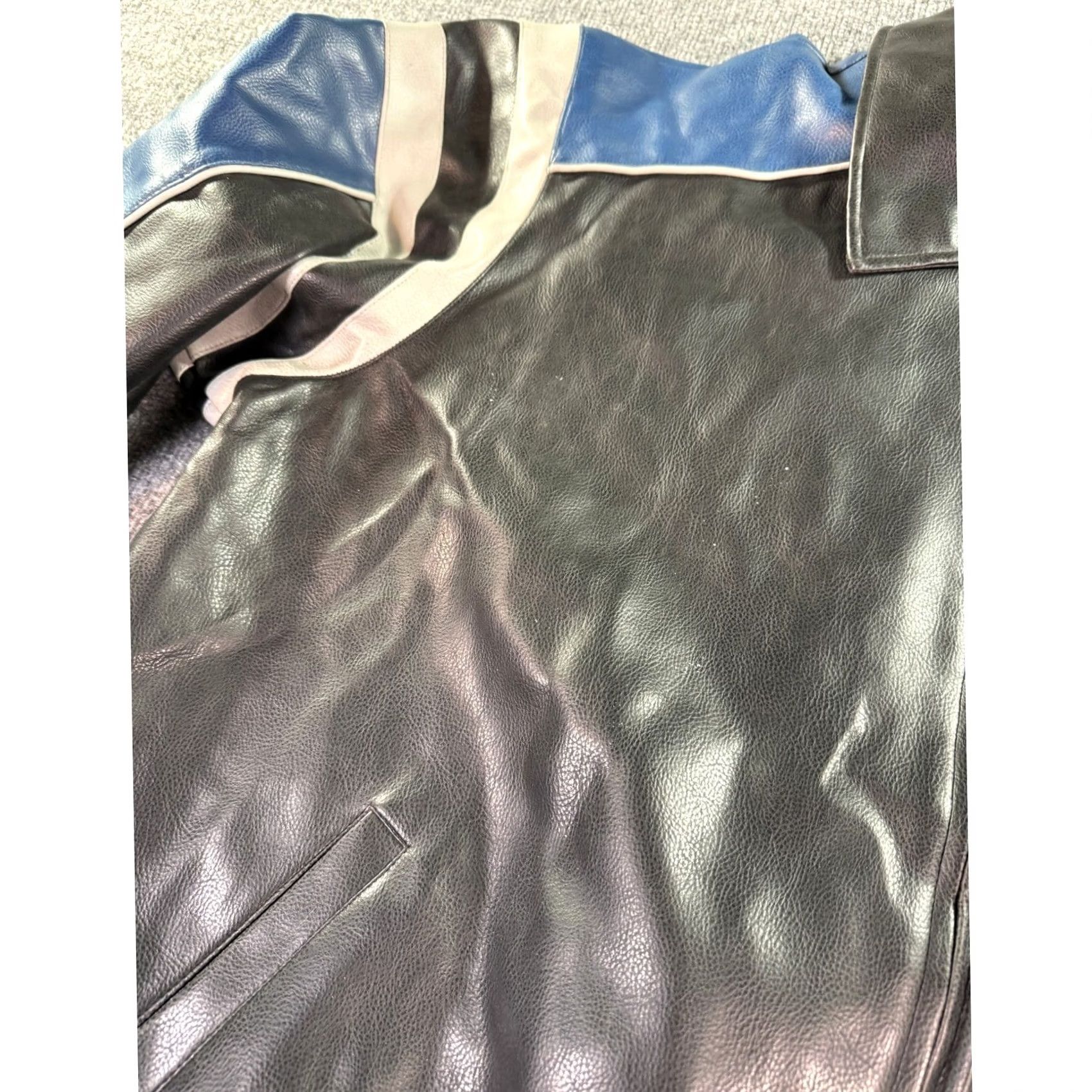 NFL VINTAGE NFL Dallas Cowboys Leather Bomber Jacket Mens XXL Black Blue Embroidered Zip Size US XXL / EU 58 / 5 - 4 Thumbnail