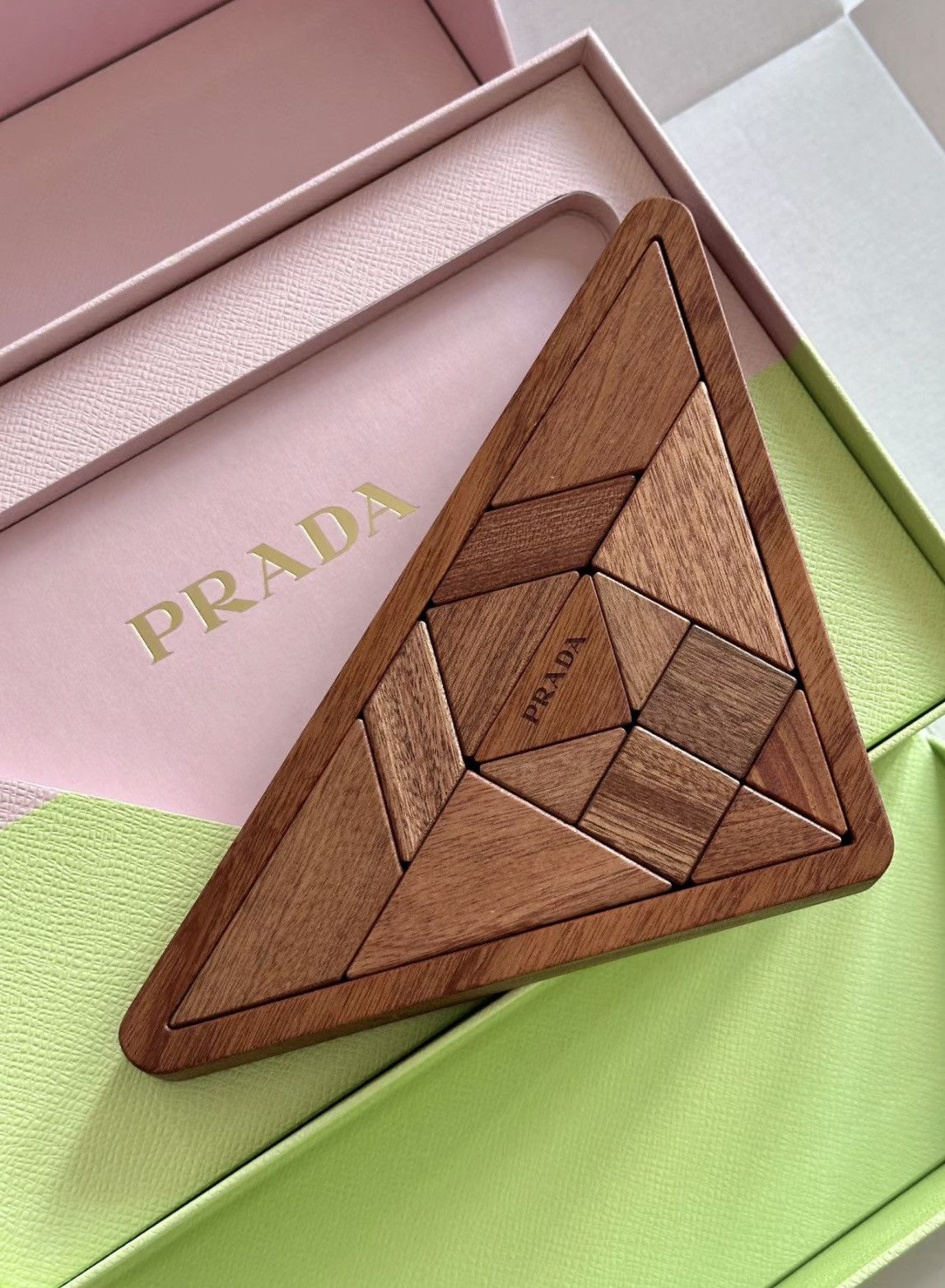 🔺Prada wooden block puzzle game home decor
