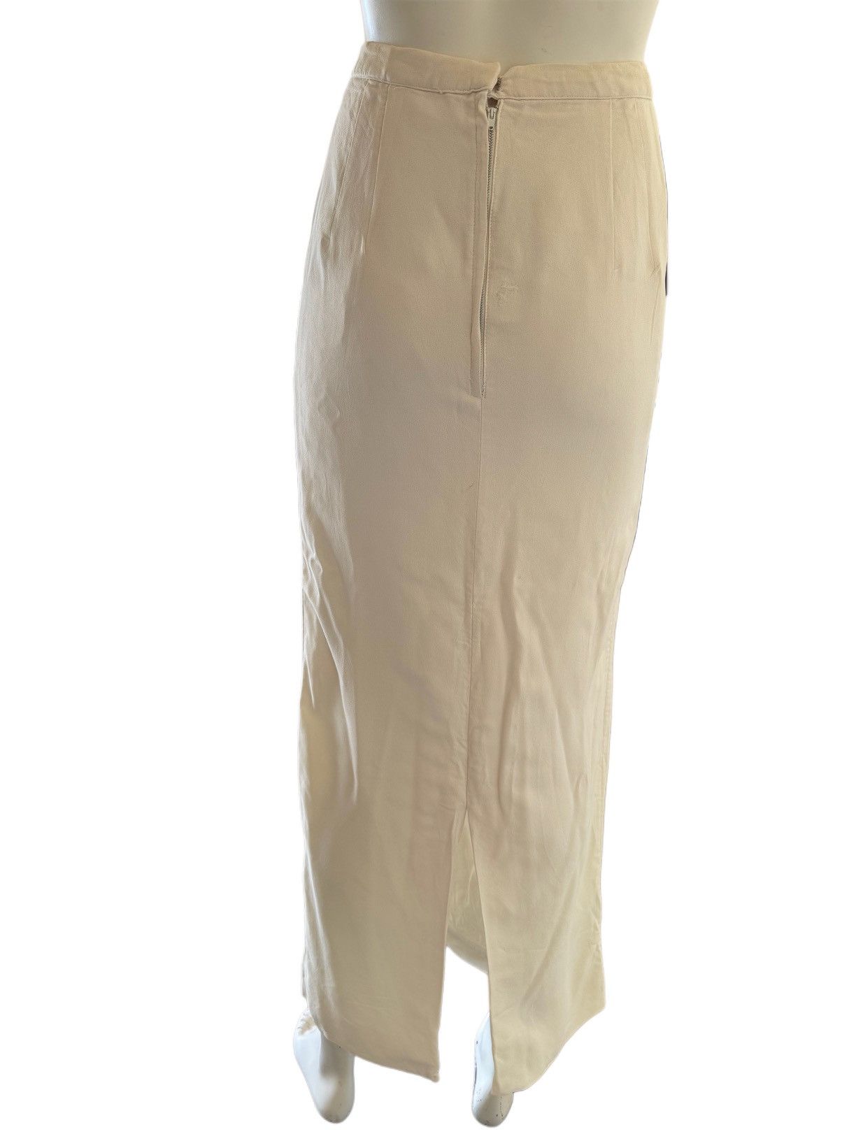 Vintage Maxi pencil skirt vintage cream high waisted XS women’s 50s Size 28" / US 6 / IT 42 - 3 Thumbnail
