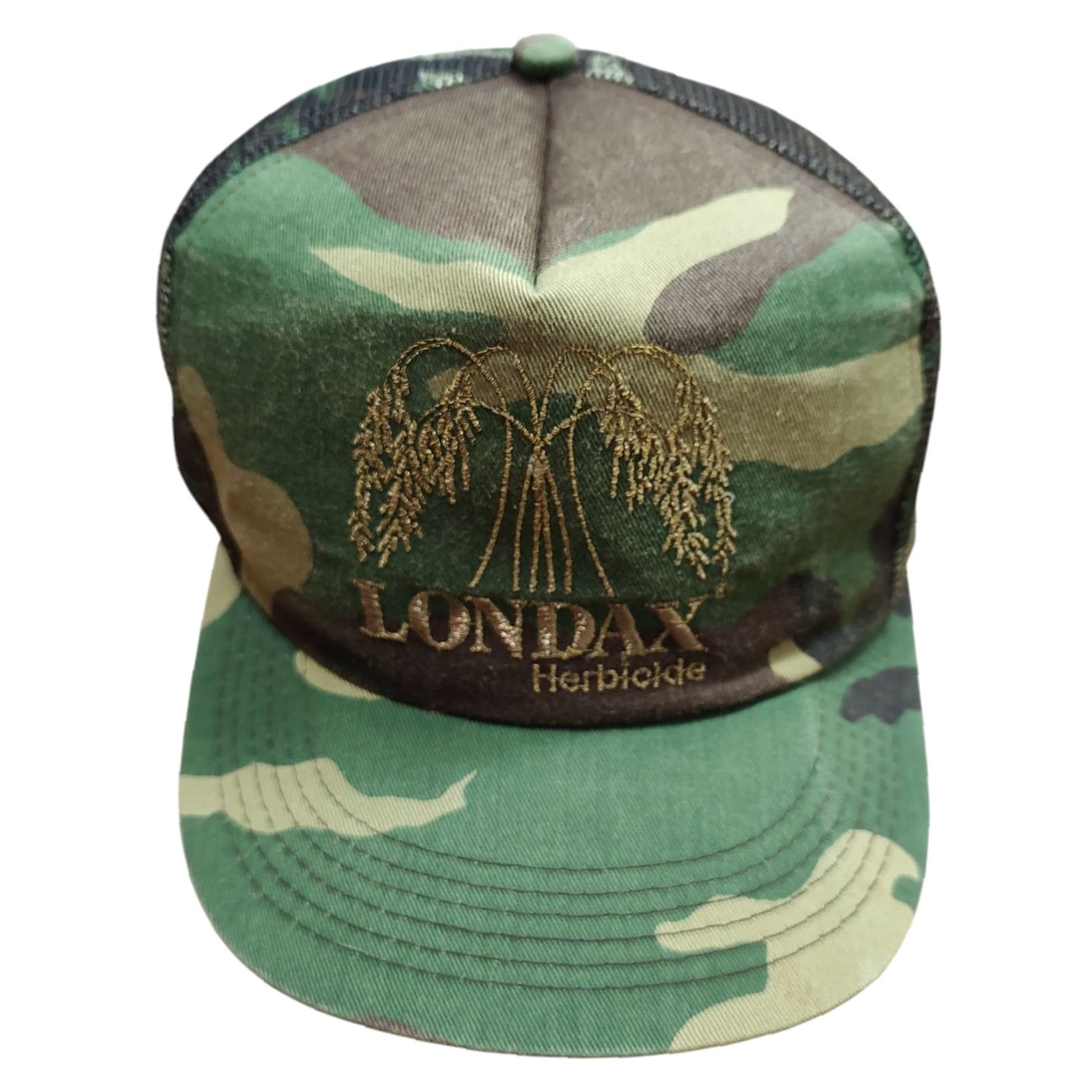 Vintage VINTAGE Camo LONDAX Snapback Trucker Hat Big Logo Embroidered USA American Legend Green Adjustable Cap Men Mens Size ONE SIZE - 2 Thumbnail