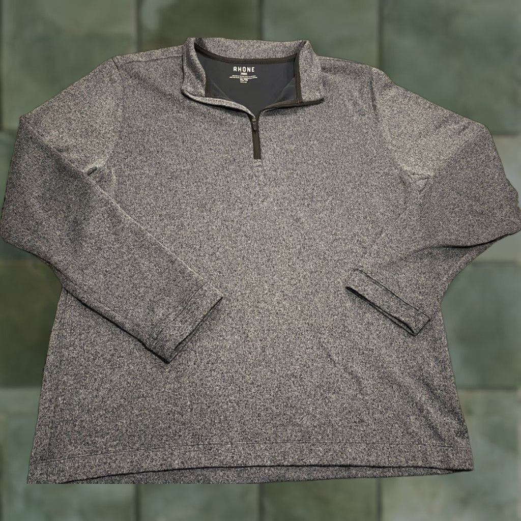Rhone Rhone Gray Sweater 1/4 Zip Polyester Pullover Mens XL Size US XL / EU 56 / 4 - 1 Thumbnail