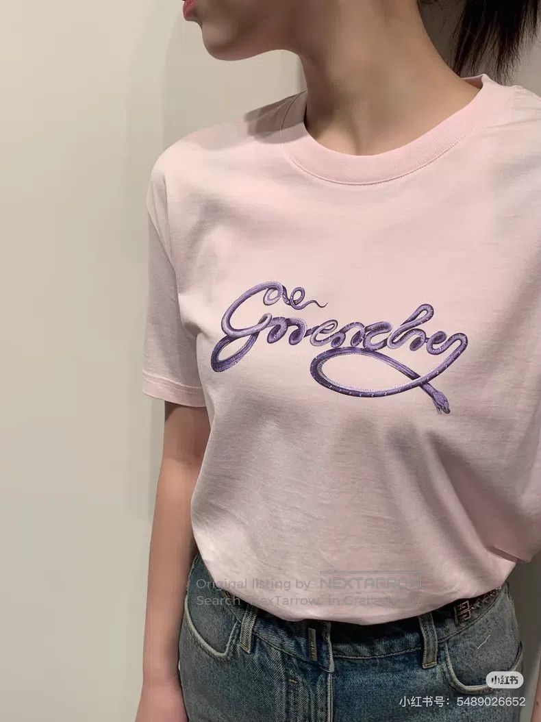 Givenchy Givenchy Pink Letter Logo Short Sleeve T-Shirt Size US M / EU 48-50 / 2 - 2 Thumbnail