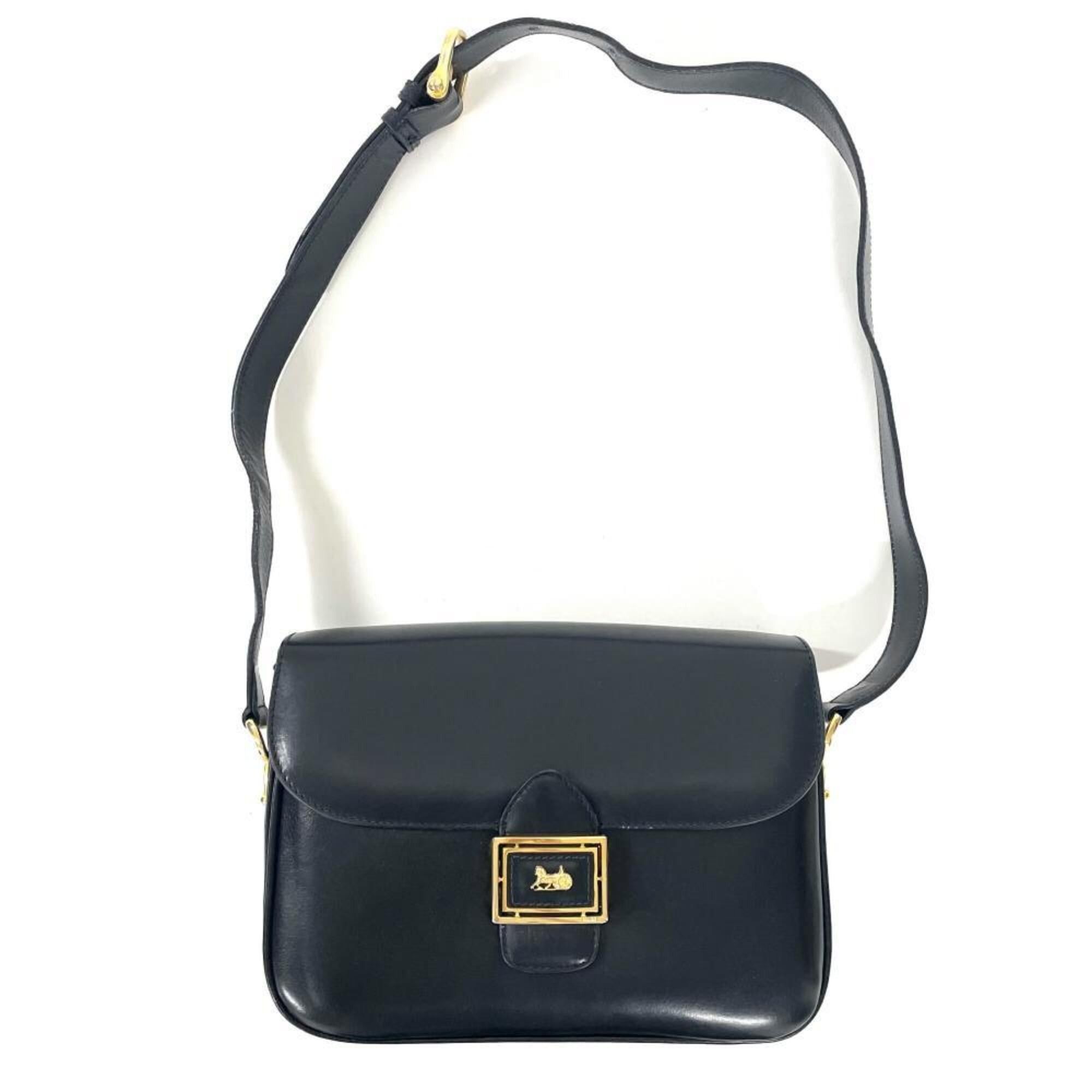 Celine Celine Carriage Hardware Shoulder Bag Leather Black Size ONE SIZE - 1 Thumbnail