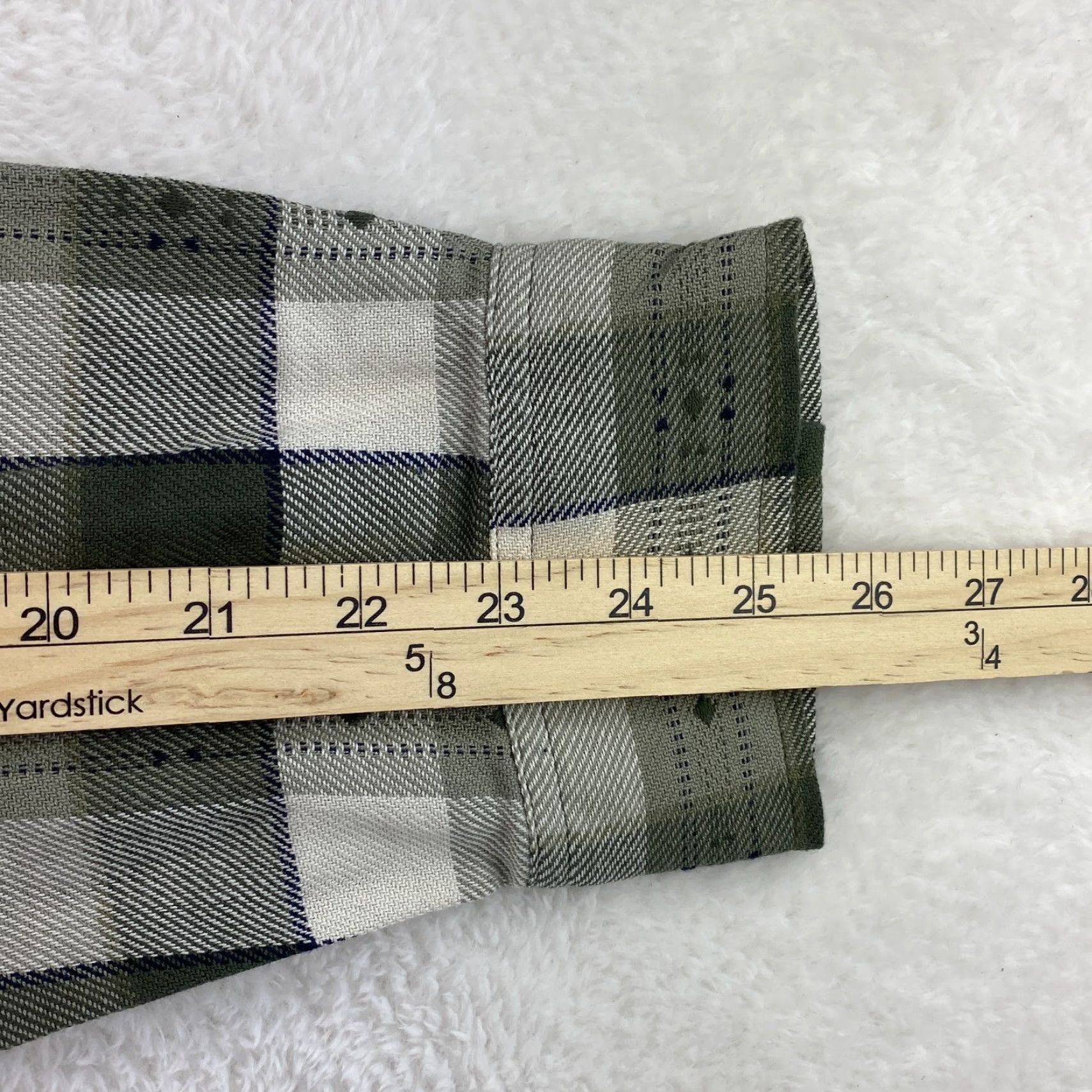 Frye NEW Frye Mens XL Cotton Green Jacquard Flannel Plaid Button Up Long Sleeve NWT Size US XL / EU 56 / 4 - 4 Thumbnail