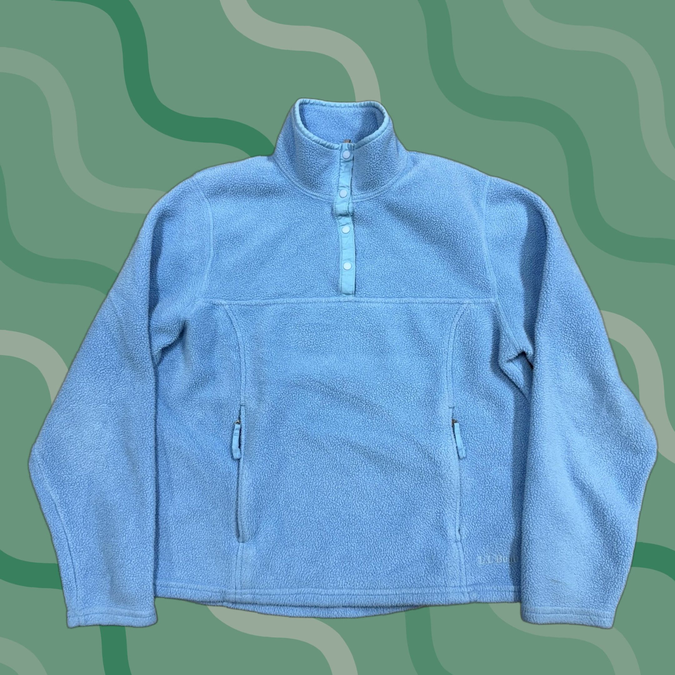 Vintage VINTAGE LL Bean Fleece Pullover Womens Medium Blue Snap Front Quarter Zip Jacket Warm Size M / US 6-8 / IT 42-44 - 1 Thumbnail