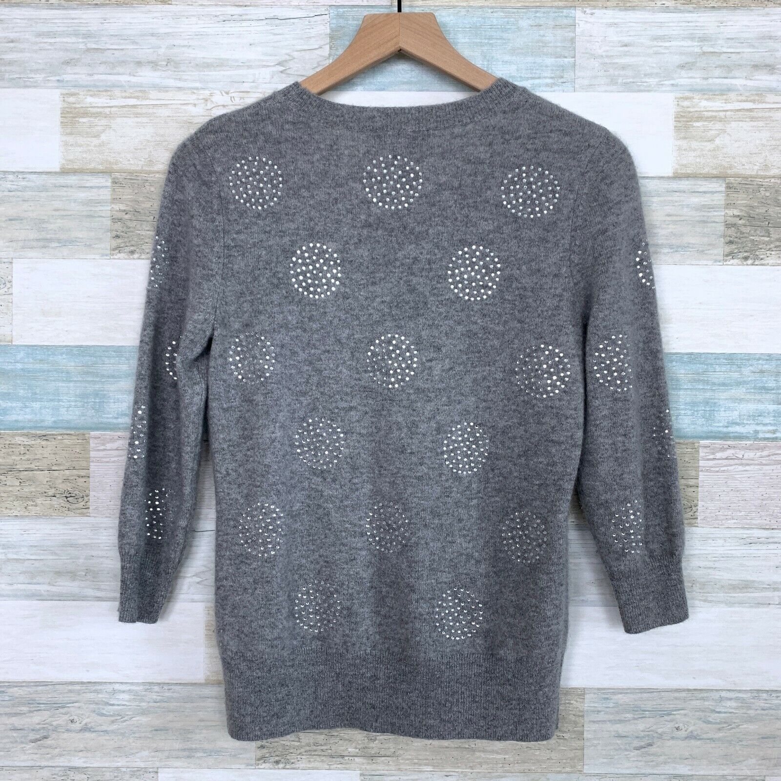 Other Peck & Peck Luxury Pure Cashmere Sweater Gray Sequin Small Size S / US 4 / IT 40 - 3 Thumbnail