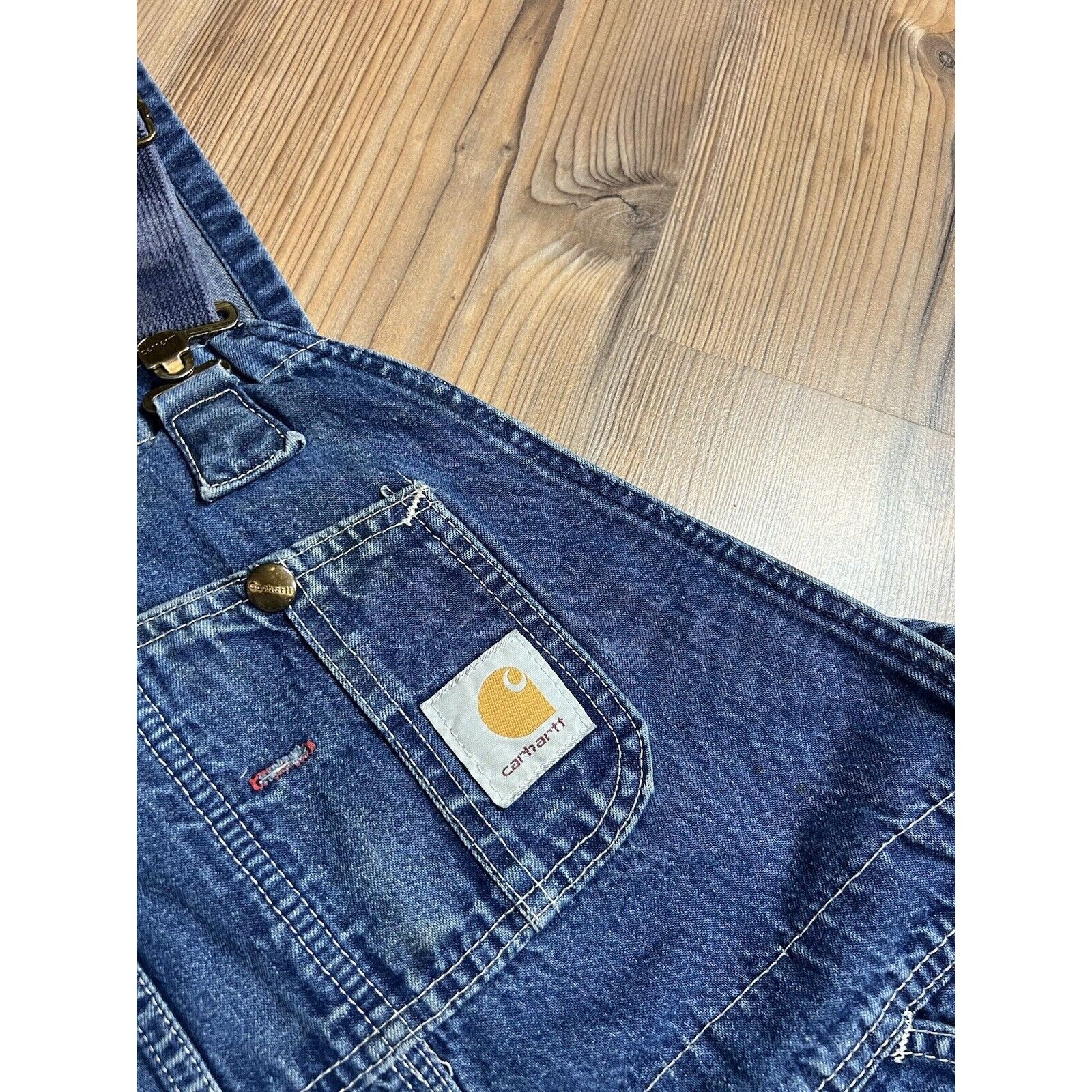 Carhartt Carhartt Vintage USA Women`s Workwear Blue Denim Bib Overall Size XXS / US 00 / IT 34 - 5 Thumbnail