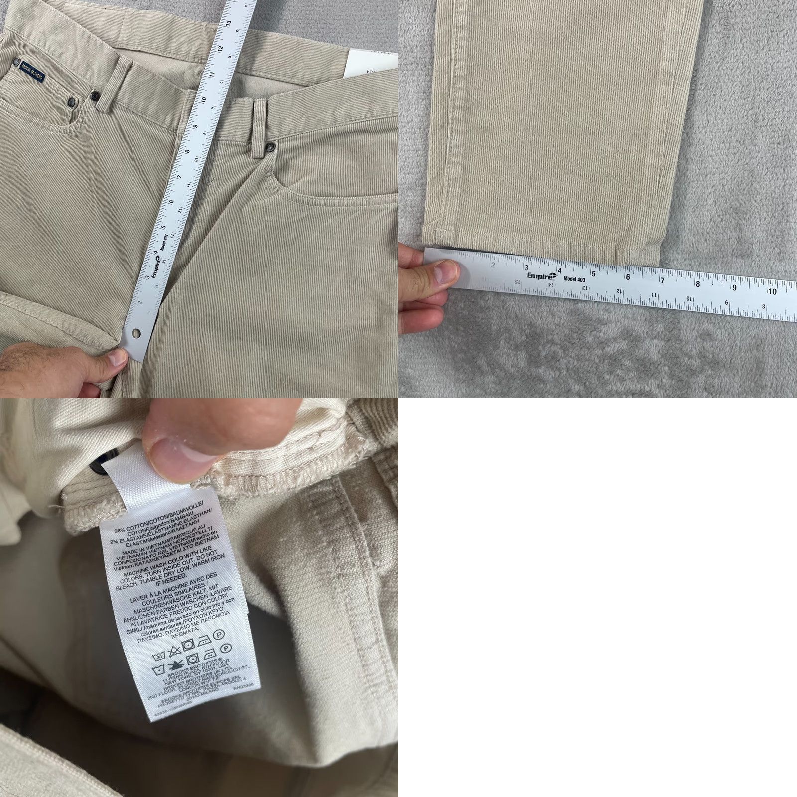 Brooks Brothers Brooks Brothers 5 Pocket Slim Fit Pants 36x34 Corduroy Beige Regular Men Straight Chino NWT Size US 36 / EU 52 - 9 Thumbnail