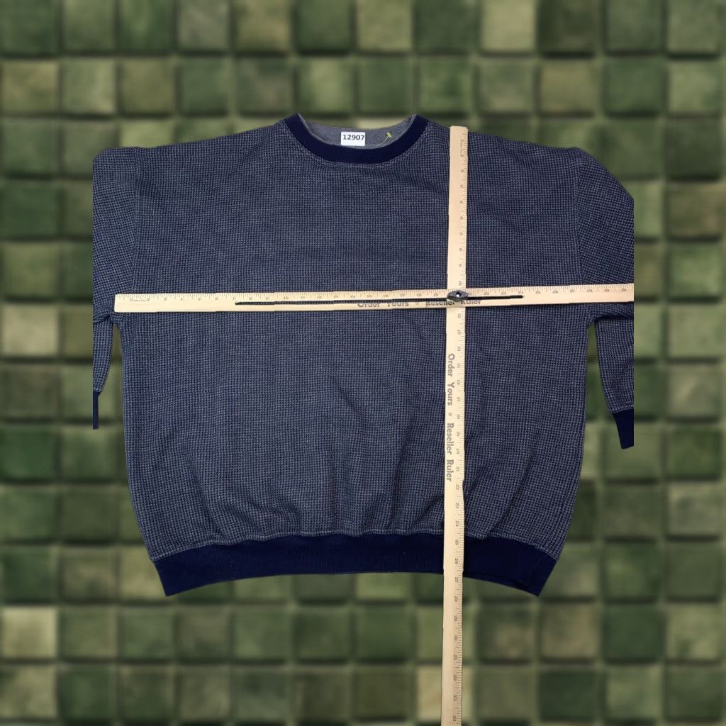 Vintage VINTAGE Knights Of Round Table 3x Navy Houndstooth 3/4 Sleeve Mens Knit Sweater Size US XXL / EU 58 / 5 - 1 Thumbnail