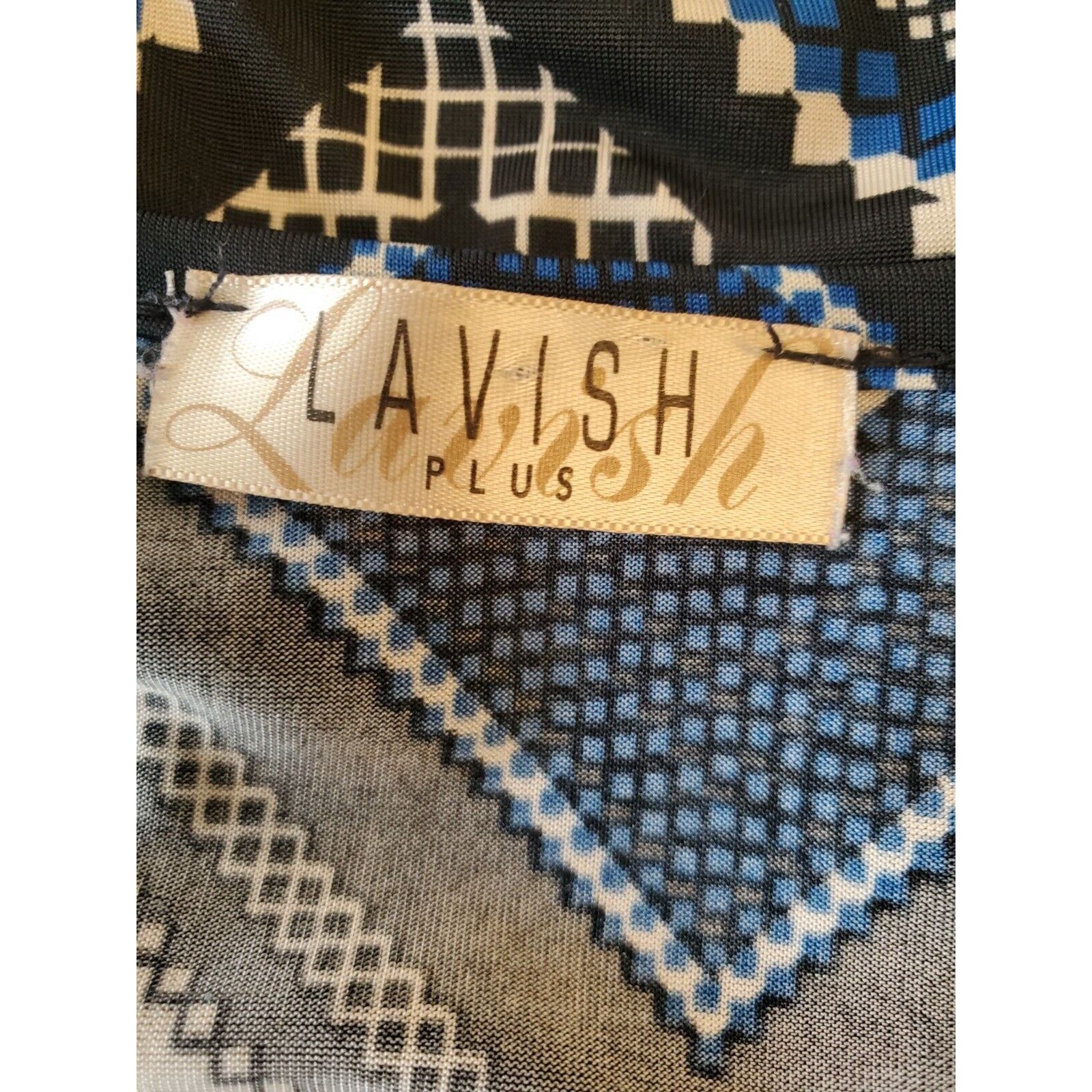 Other Lavish Chevron Polyester Round Neck 3/4 Sleeve Top Blouse Size 3XL / US 20-22 - 10 Thumbnail