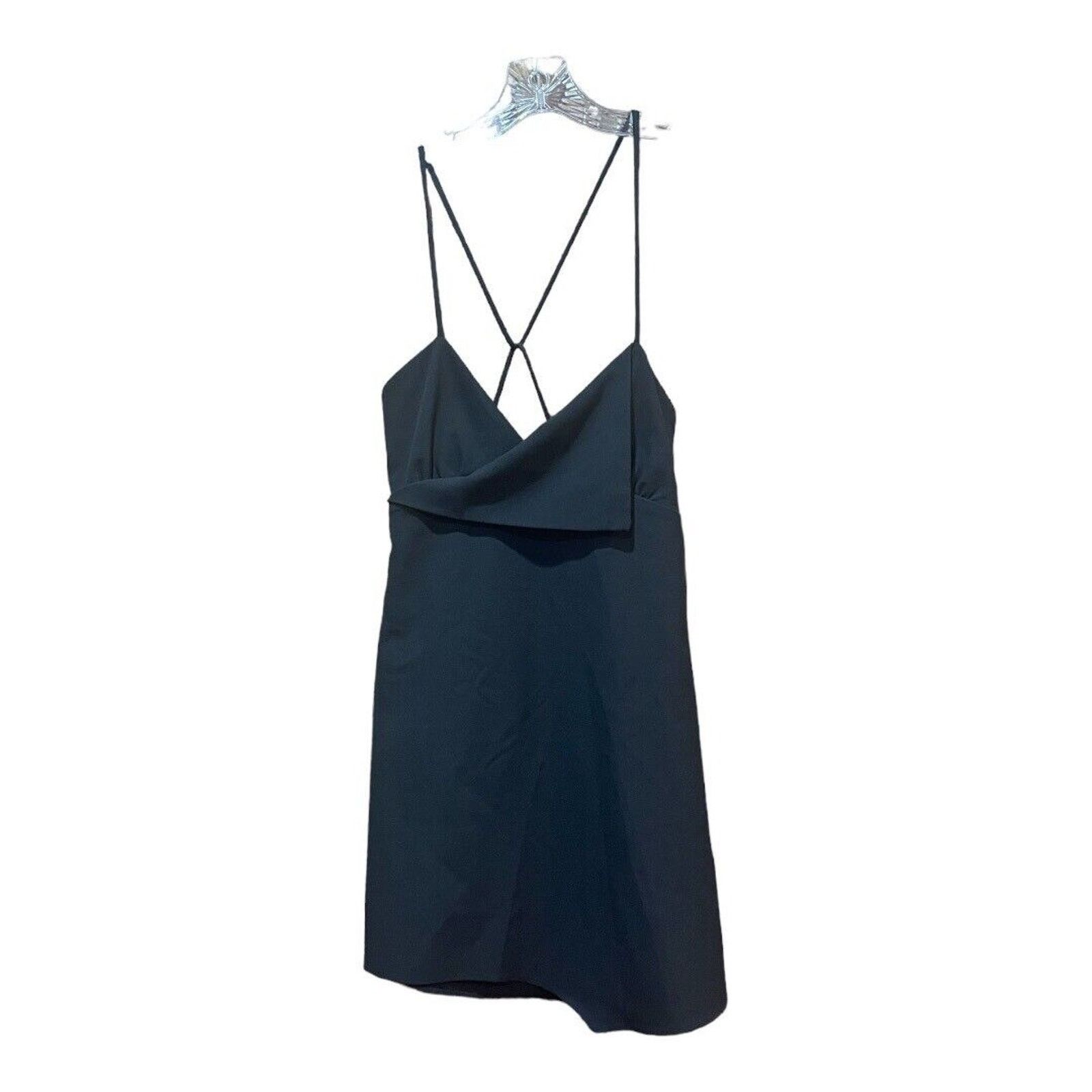 Zara ZARA Surplice Black Dress Size S / US 4 / IT 40 - 3 Thumbnail
