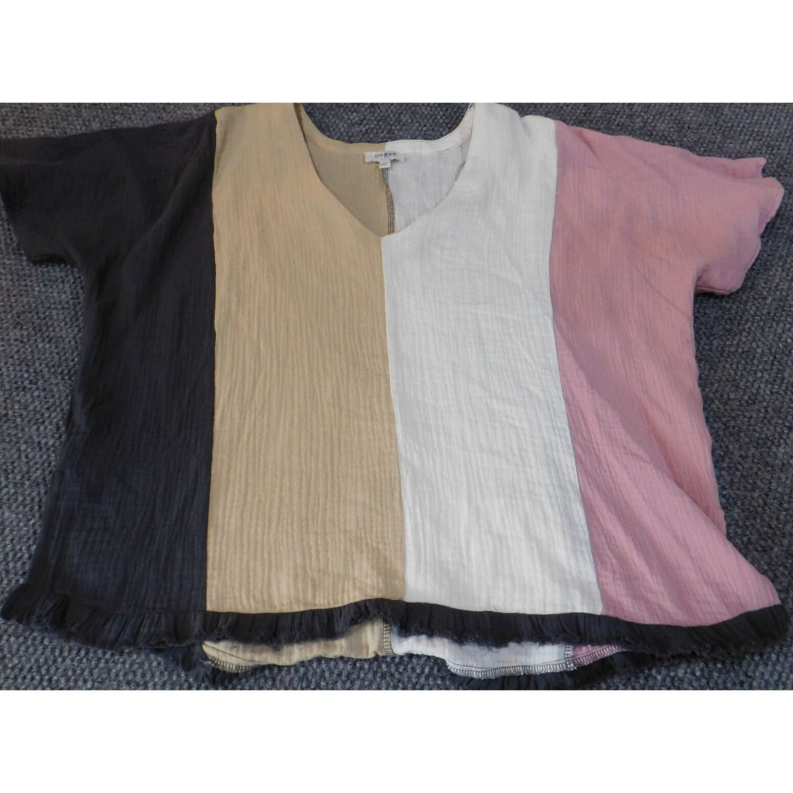 Pinko UMGEe Designer Blouse Short Sleeve Round Neck Pullover Pink Striped Knit 100% Cotton Regular M Womens Size M / US 6-8 / IT 42-44 - 4 Thumbnail