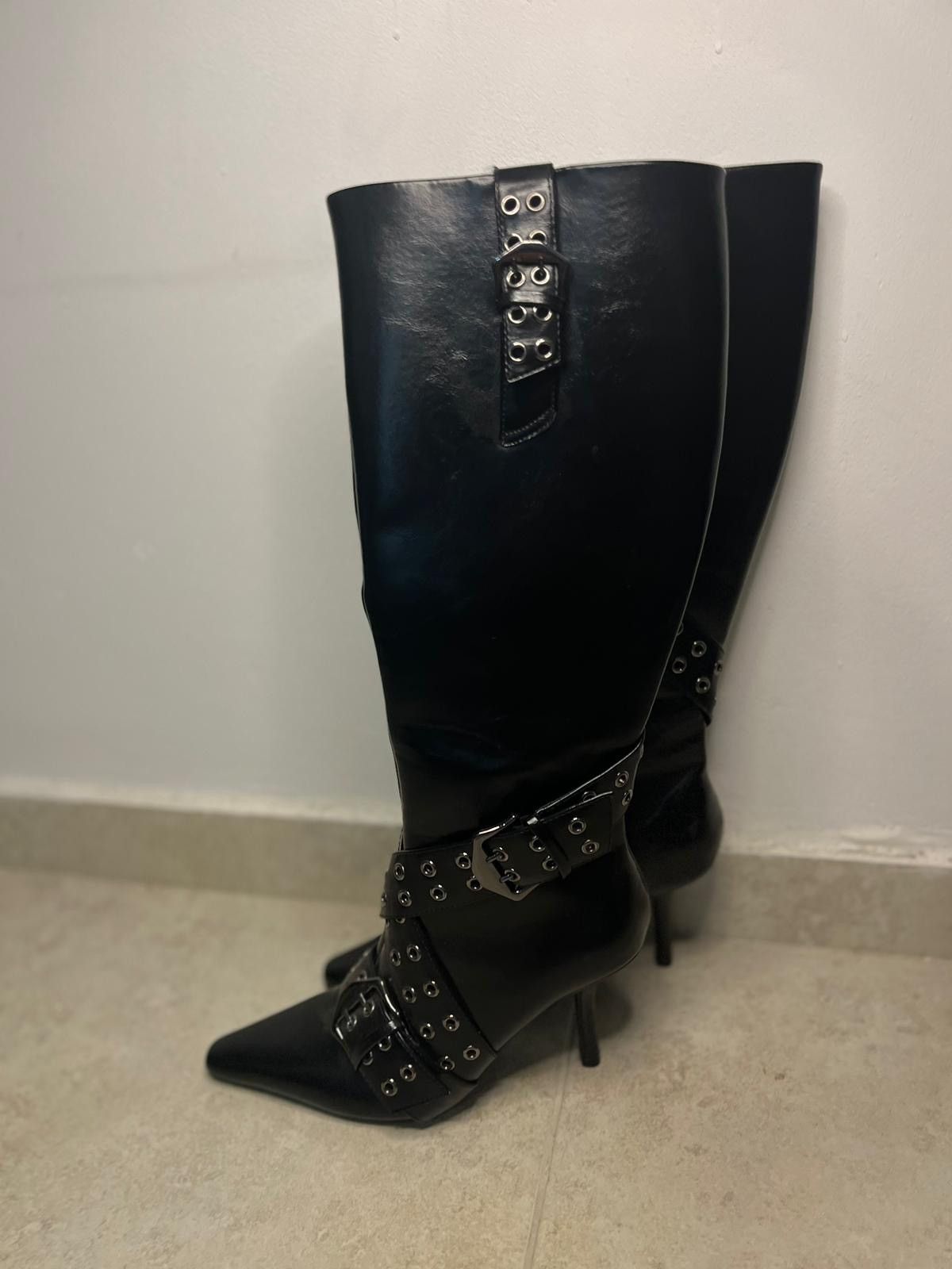 Dolls Kill × Vintage black leather boots Size US 7.5 / IT 37.5 - 1 Thumbnail