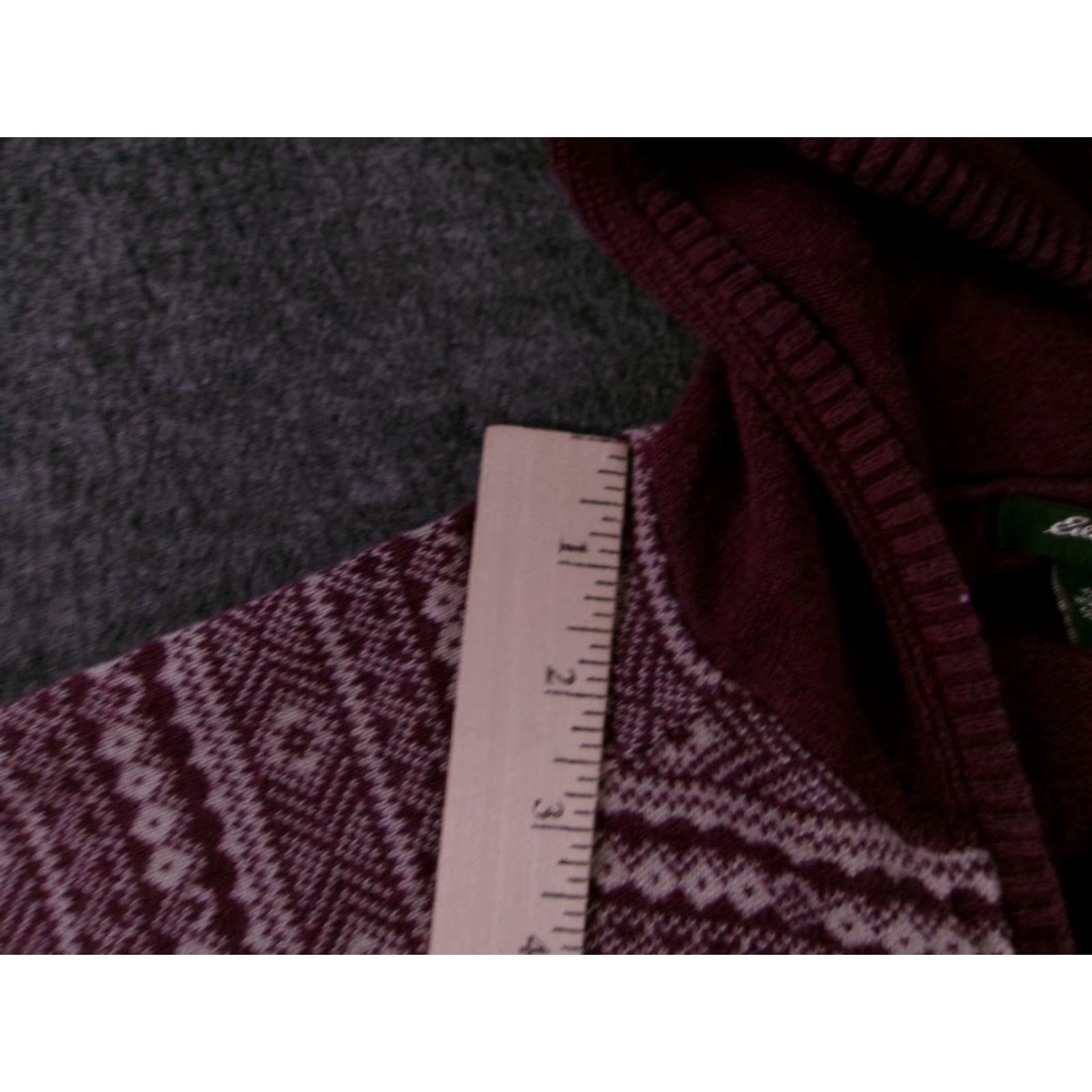 Eddie Bauer Eddie Bauer Sweater Womens S Hooded Zip 100% Cotton Fair Isle Plum Casual Cozy Size S / US 4 / IT 40 - 4 Thumbnail