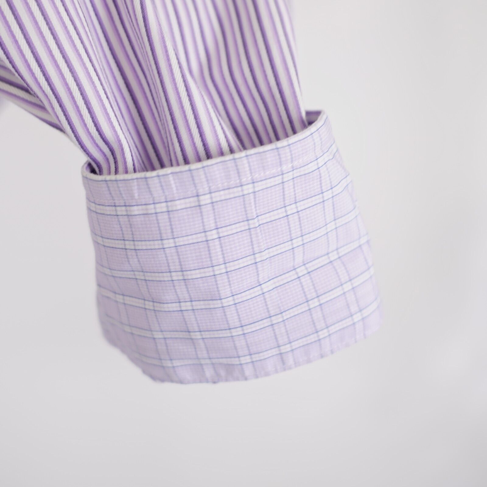 Egara Egara Non-Iron Slim Fit Large Tall 16-16.5 Purple Plaid Flip Size US L / EU 52-54 / 3 - 4 Thumbnail