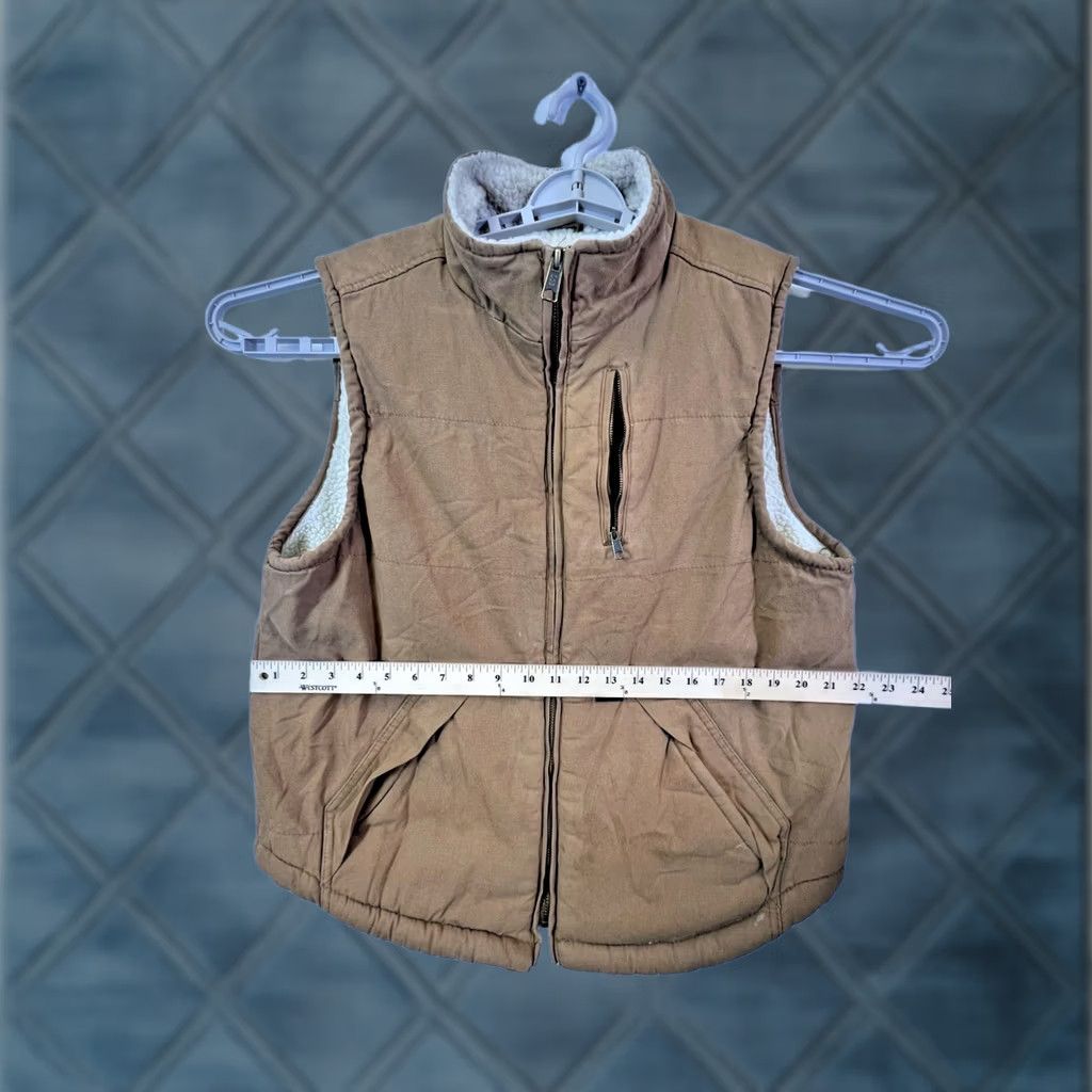 Lee Lee Premium Select Men's Vest - Cotton Canvas Sherpa Lined Full Zip Insulated Brown M Size US M / EU 48-50 / 2 - 1 Thumbnail