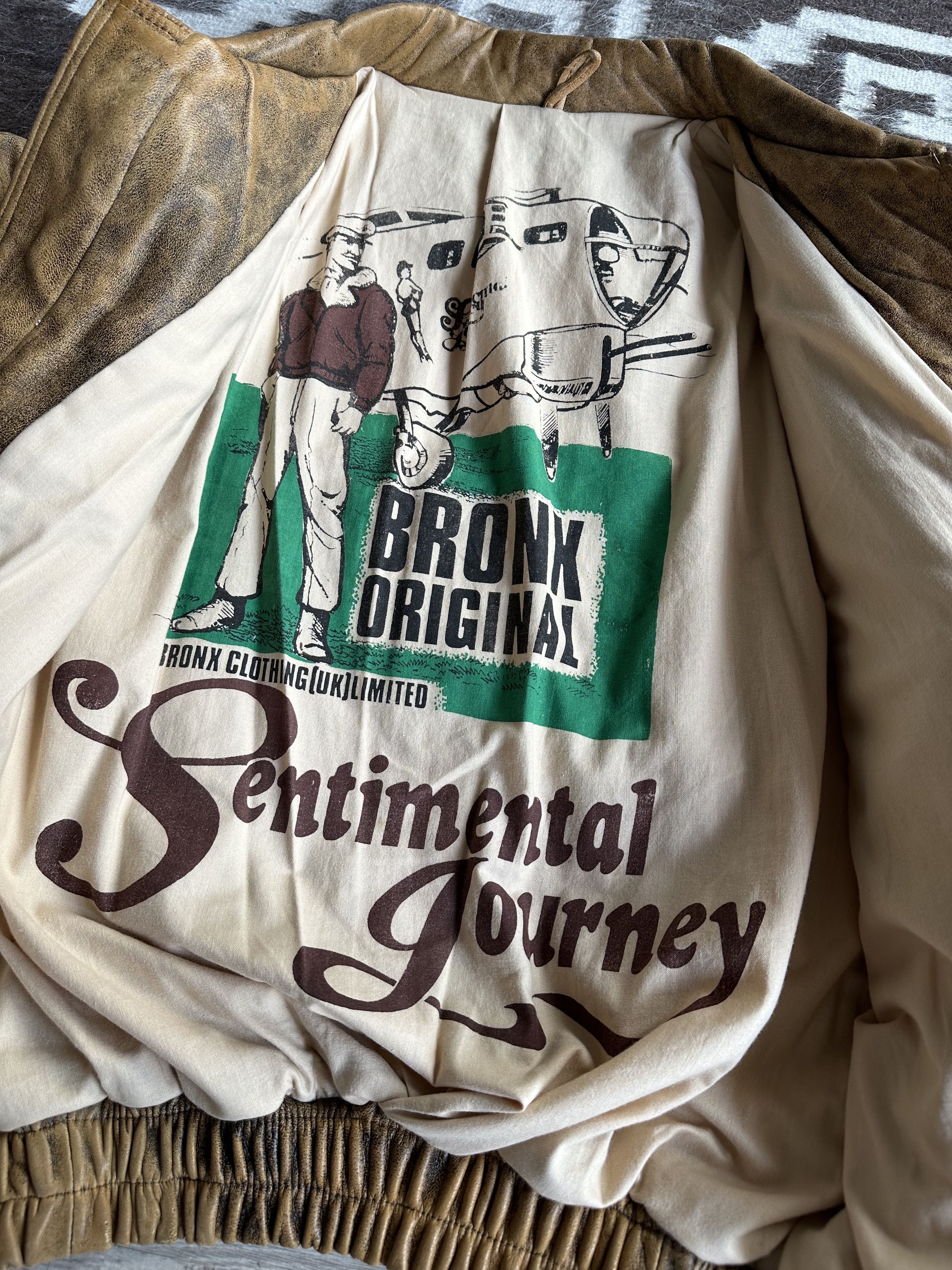 Vintage Bronx Original UK Vintage Leather Faded Bomber Jacket 7528AC Size US M / EU 48-50 / 2 - 2 Thumbnail