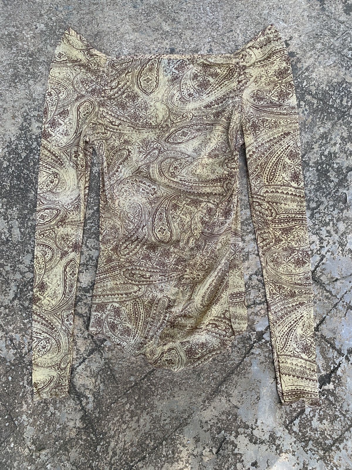 Mango y2k MNG Paisley Lowback Mesh Top Size XS / US 0-2 / IT 36-38 - 1 Thumbnail