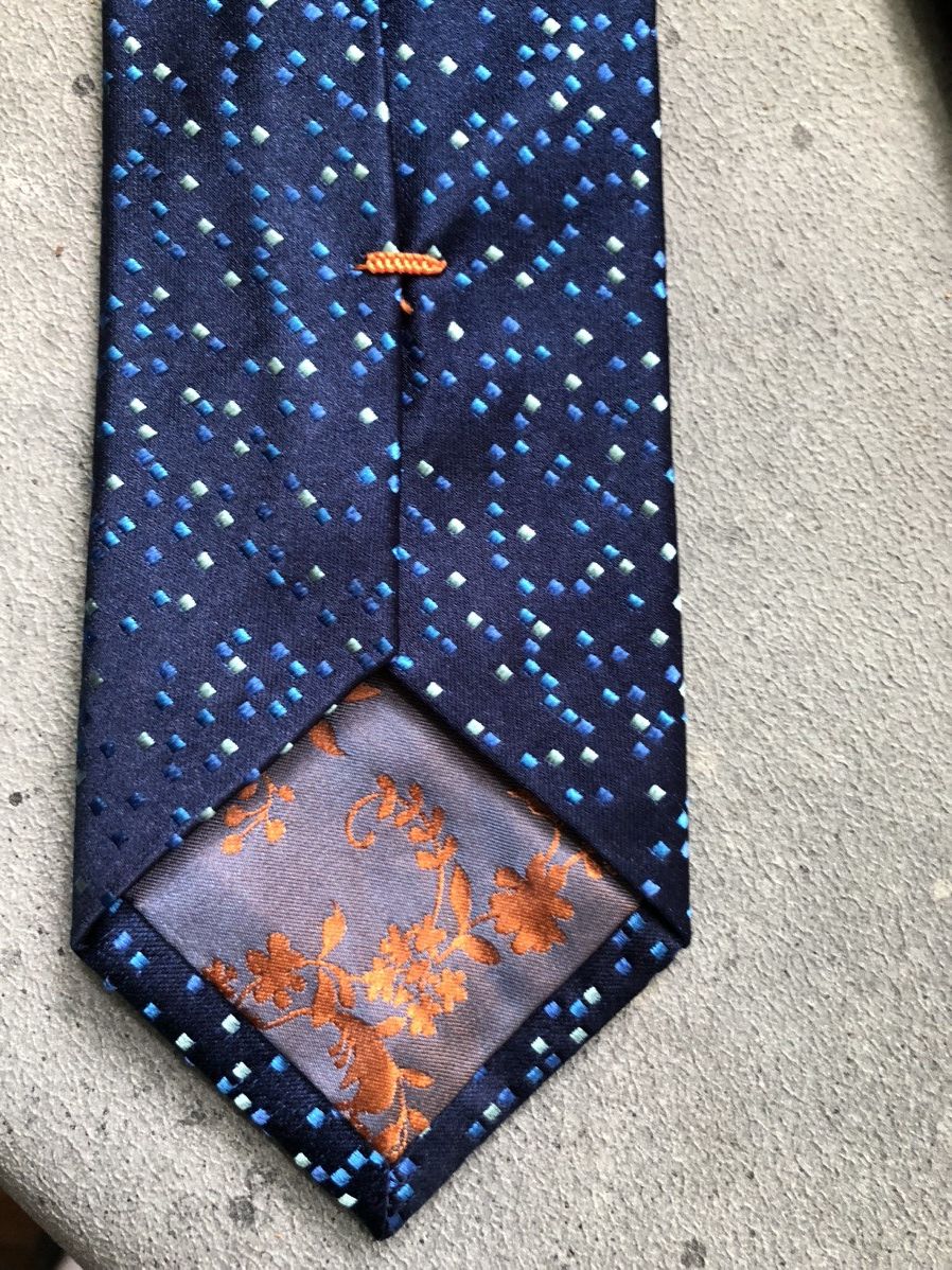 Osprey OSPREY of LONDON Men’s Silk Tie Navy Light Blue Geometric Size ONE SIZE - 4 Thumbnail