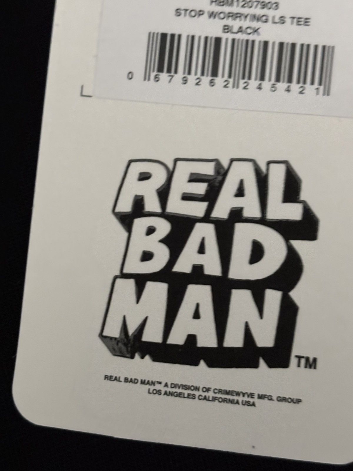 Real Bad Man Real Bad Man Long Sleeve Tshirt - Stop Worrying Size US L / EU 52-54 / 3 - 7 Thumbnail